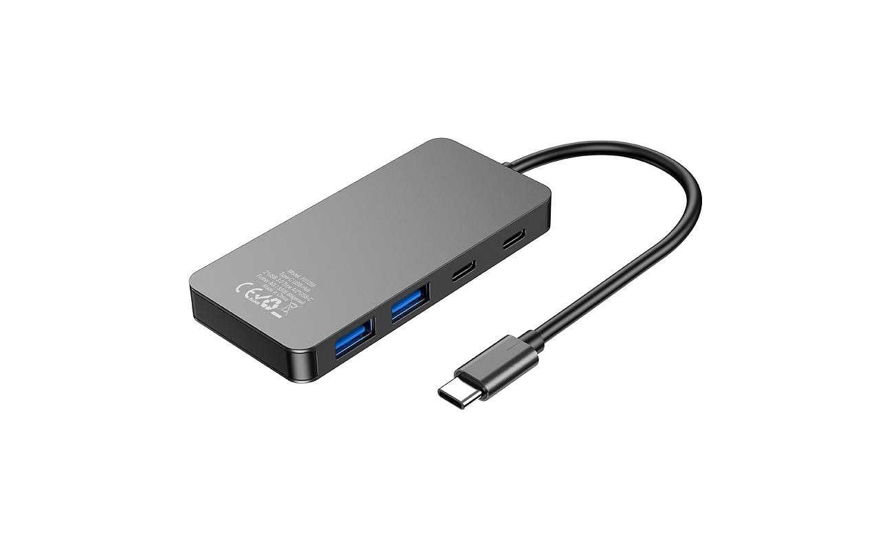 ONIT F01259 USB-Hub – USB-C, 2× USB-A, 2× USB-C, 15 W PD, für Windows/Mac/ChromeOS