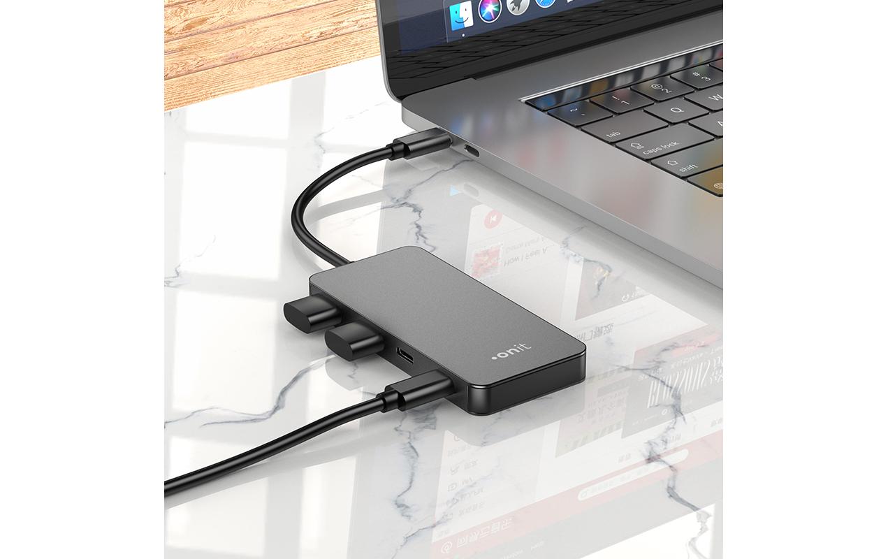 ONIT F01262 USB-Hub – 4× USB-C, 10 Gbit/s, für Windows/Mac/ChromeOS