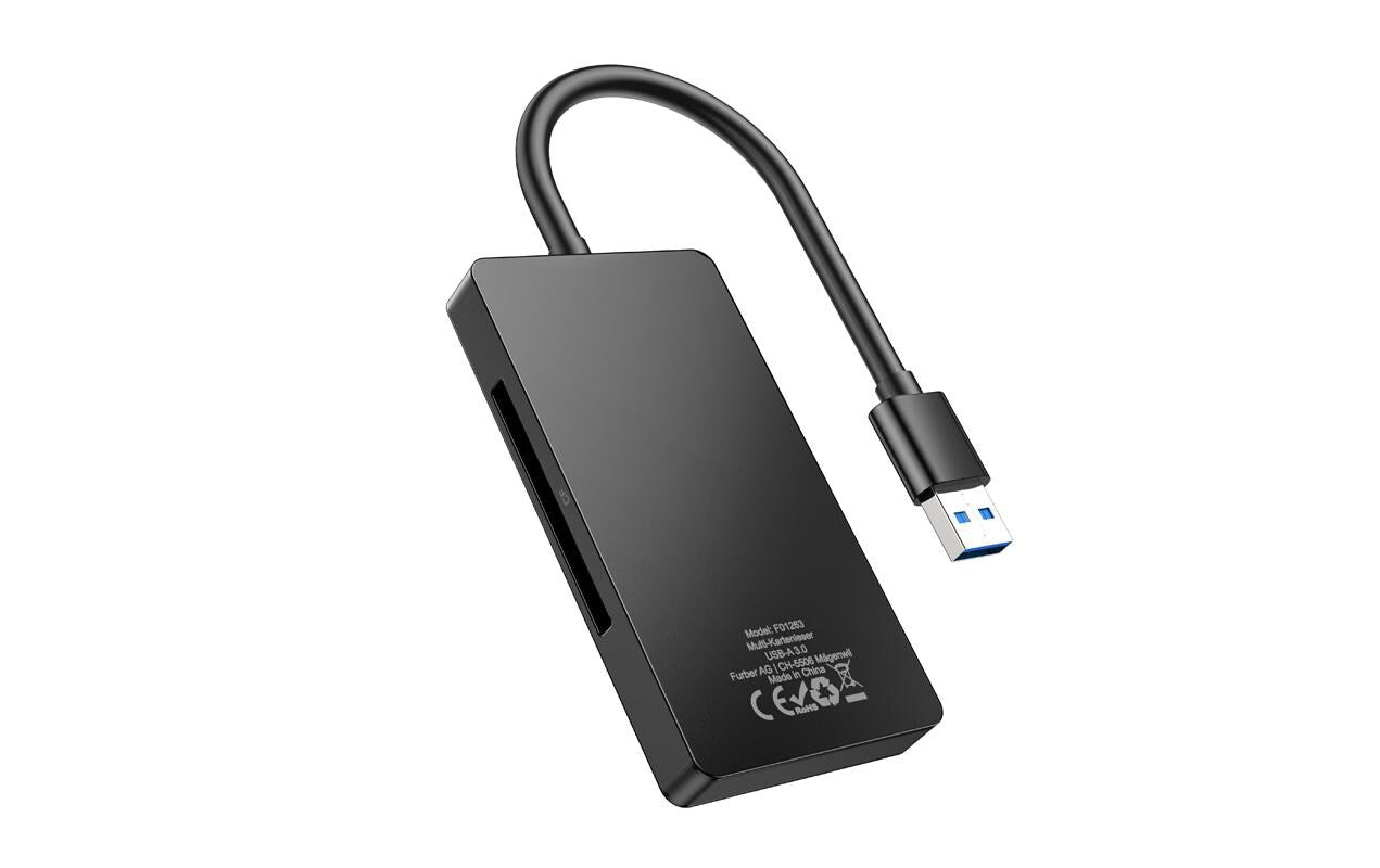 ONIT USB-Kartenleser USB-A – CF, microSD, SD – USB 3.2 Gen 1 (5 Gbit/s) – Schwarz