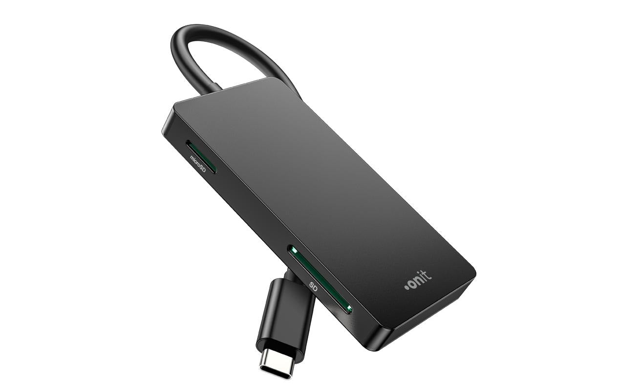 ONIT F01264 – Smartcard-Leser – USB 3.2 Gen 1 (Type-C), Schwarz, für Windows, Mac & mehr