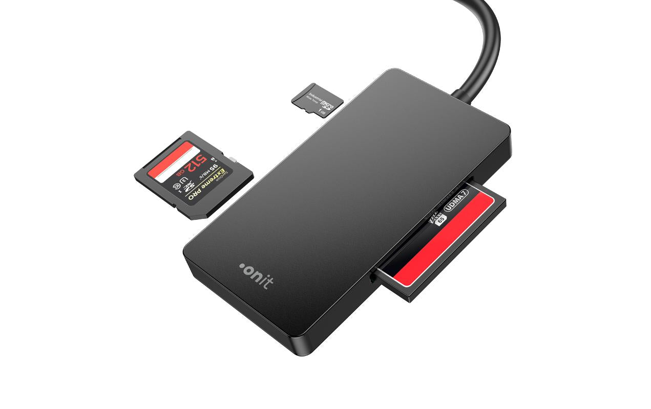 ONIT F01264 – Smartcard-Leser – USB 3.2 Gen 1 (Type-C), Schwarz, für Windows, Mac & mehr