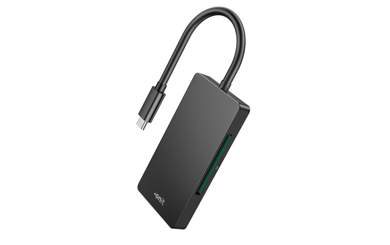 ONIT F01264 – Smartcard-Leser – USB 3.2 Gen 1 (Type-C), Schwarz, für Windows, Mac & mehr