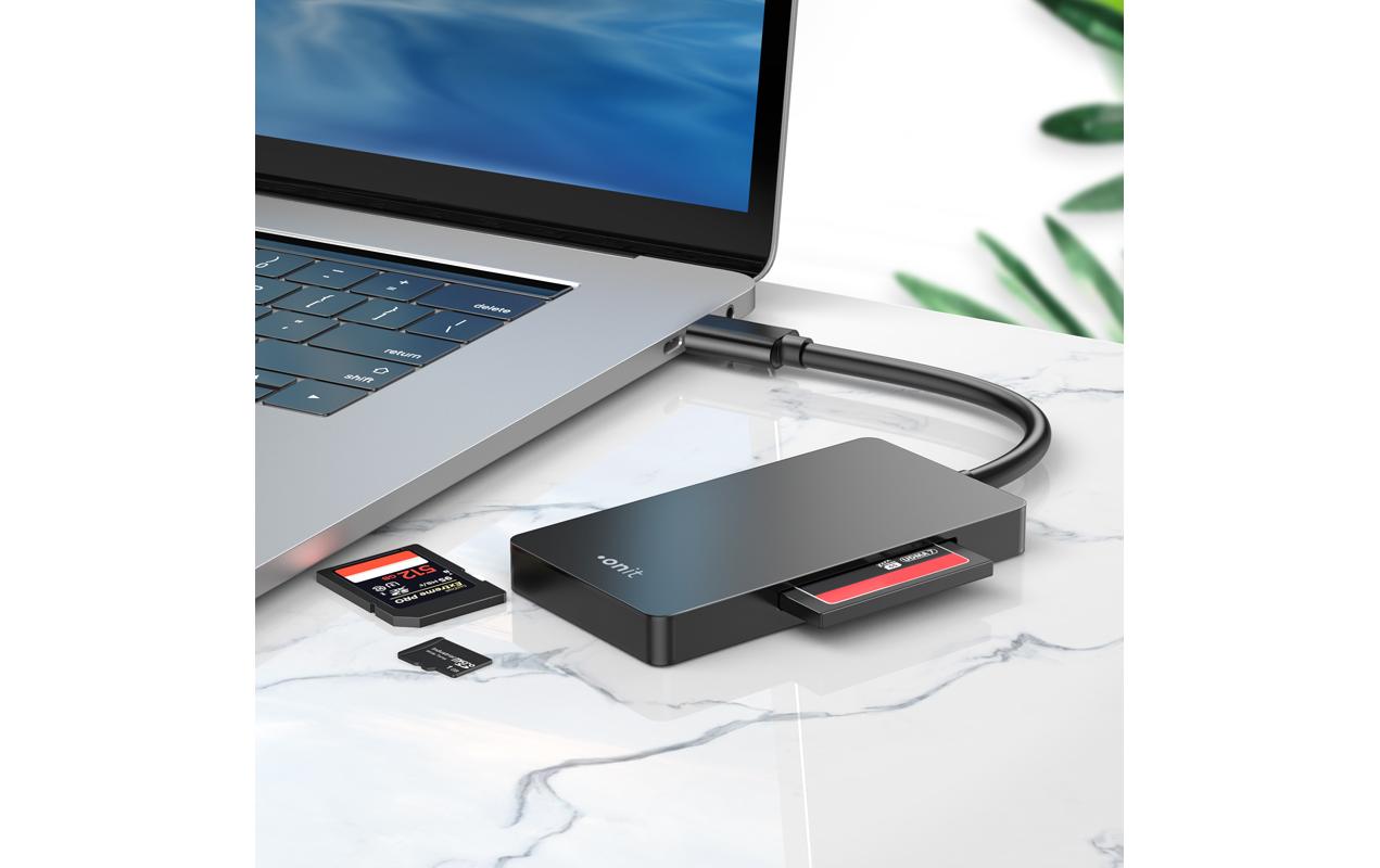 ONIT F01264 – Smartcard-Leser – USB 3.2 Gen 1 (Type-C), Schwarz, für Windows, Mac & mehr