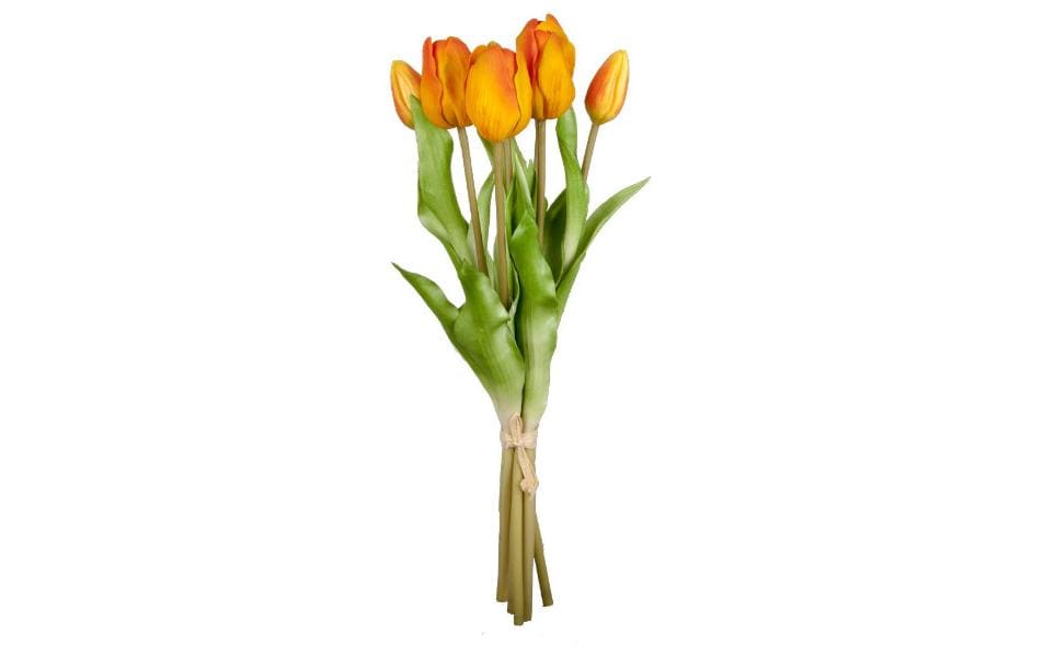 Dekomat AG Künstliche Blütenpflanze – 38 cm – Kunststoff, Orange – 7-teilig
