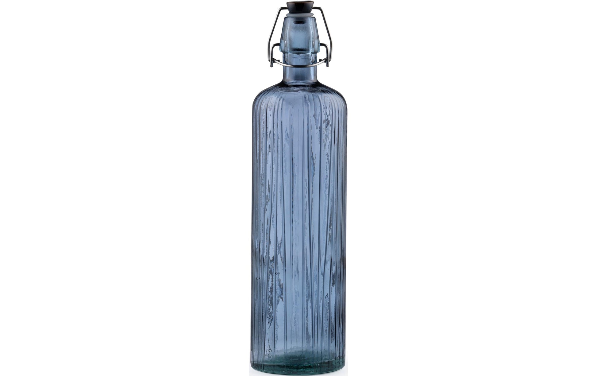 BITZ Glasflasche Kusintha – 1,2 l, Ø 8,0 cm, H 34,0 cm, Glas, Blau, Bügelverschluss