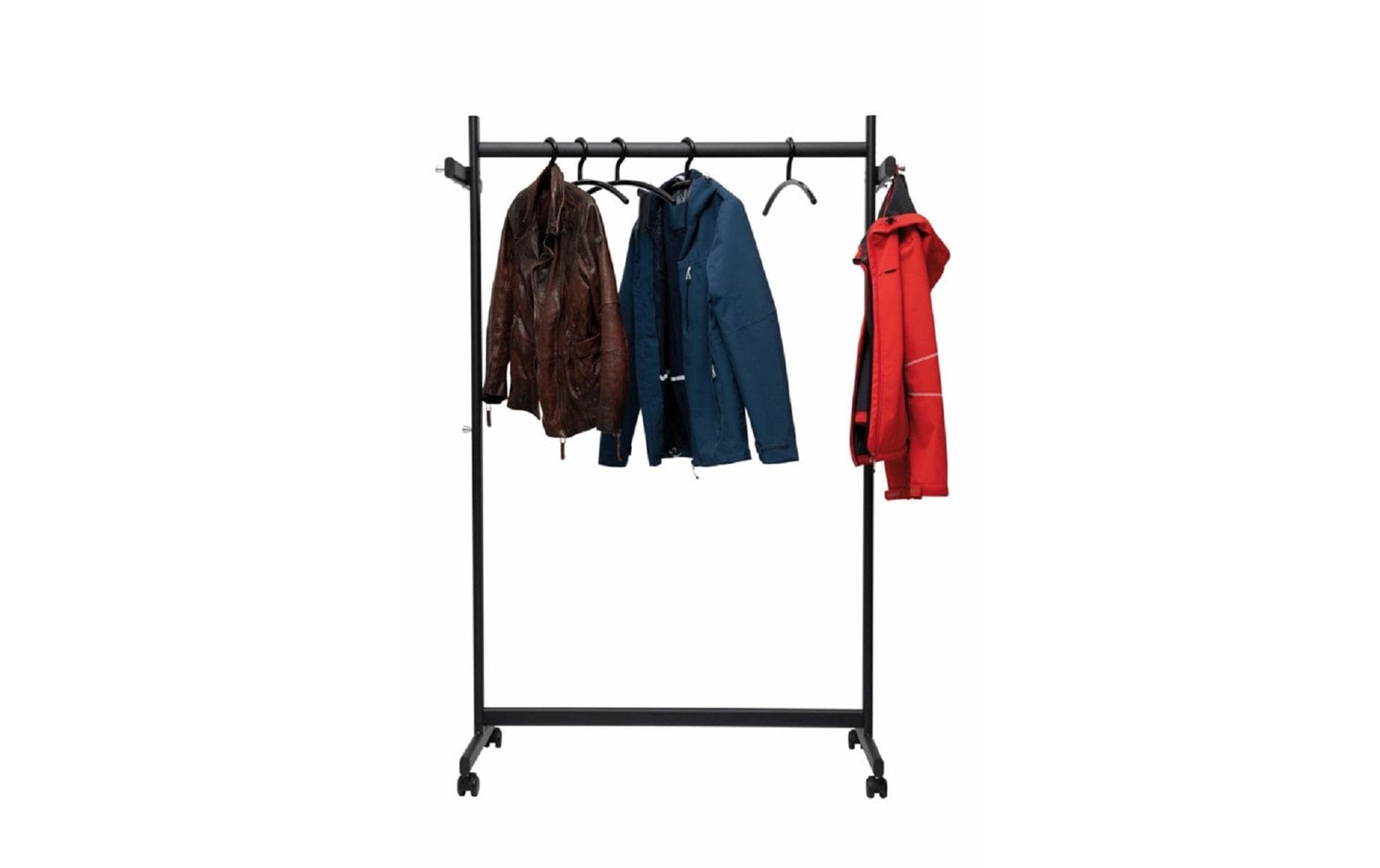 MAUL Garderobenständer Samba – Metall, Schwarz, 172,5 cm, 10 Haken, mit Rollen