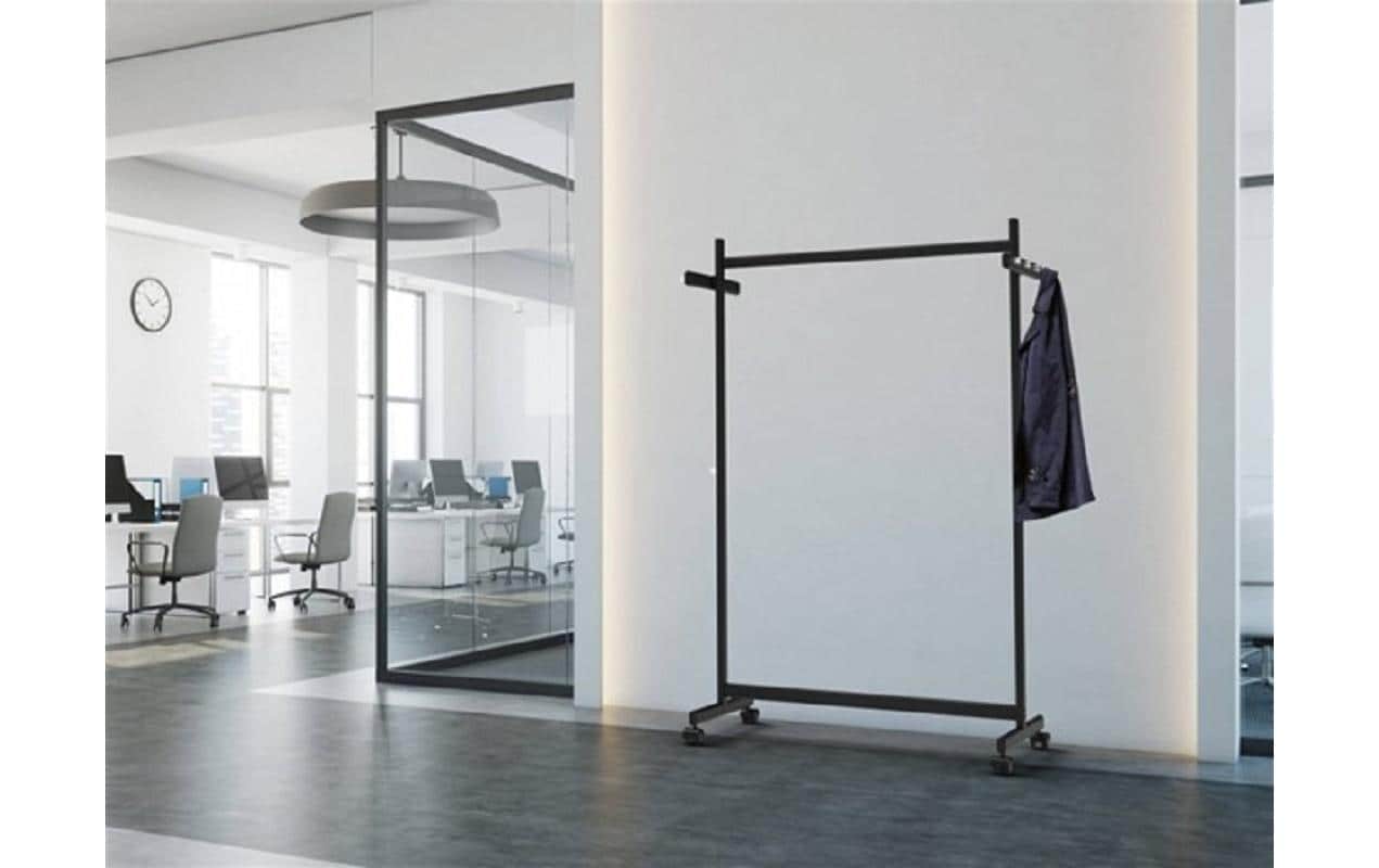 MAUL Garderobenständer Samba – Metall, Schwarz, 172,5 cm, 10 Haken, mit Rollen
