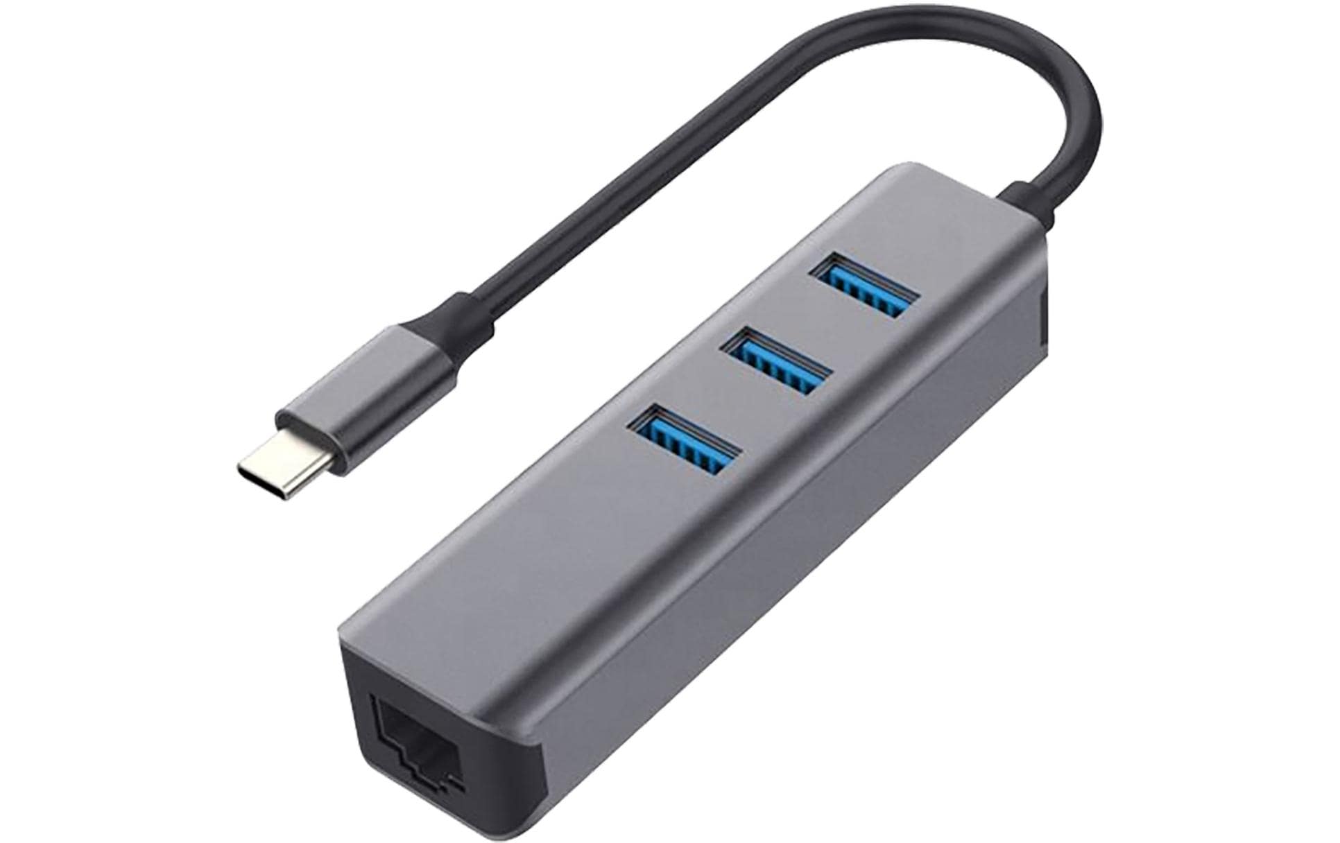 EXSYS EX-1133-N-3 USB-Hub – USB-C, 3× USB-A, GbE, für universelle Geräte