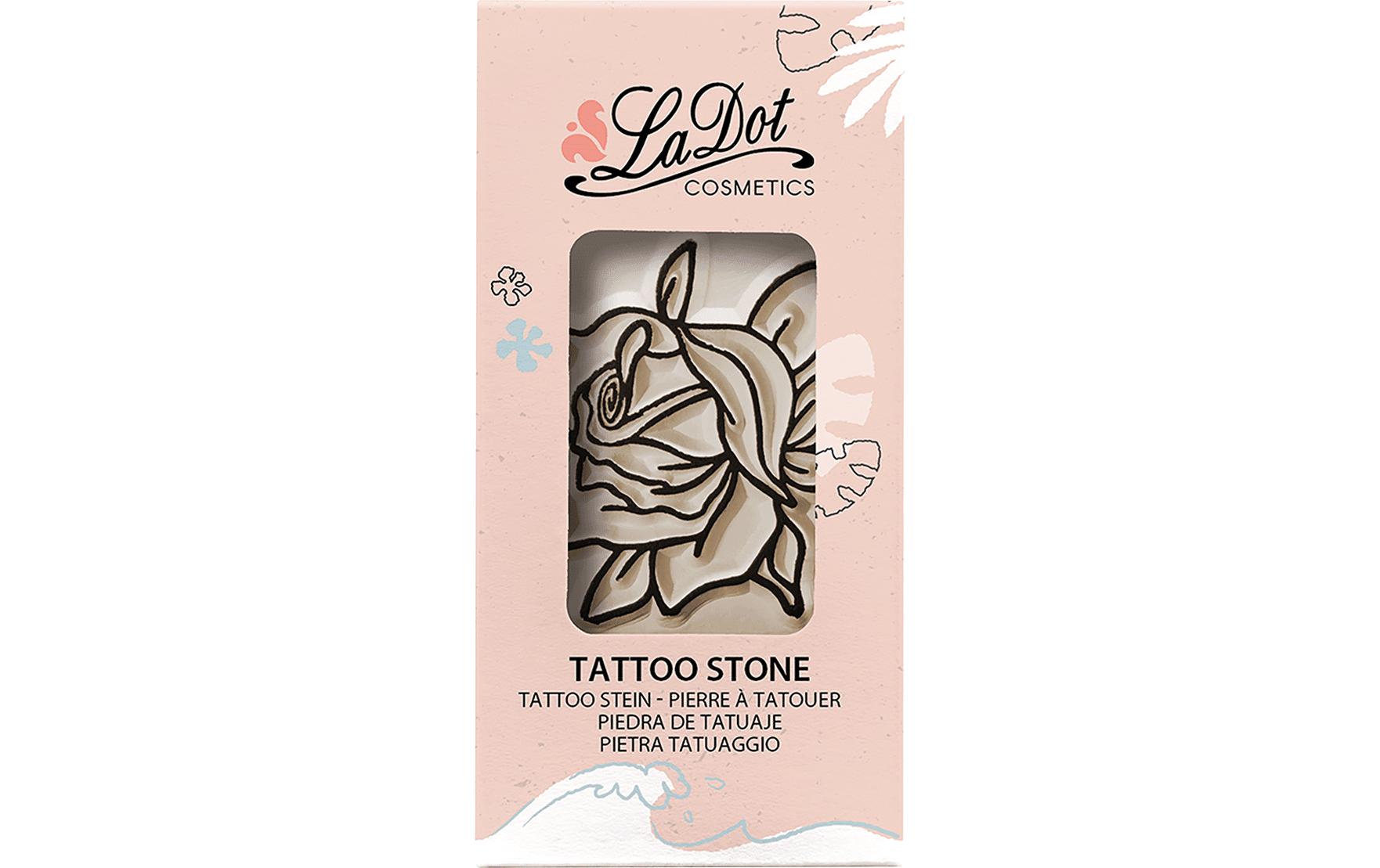 LaDot Tattoostempel L11 – Rose – 4 × 5 cm – Weiss – Stein