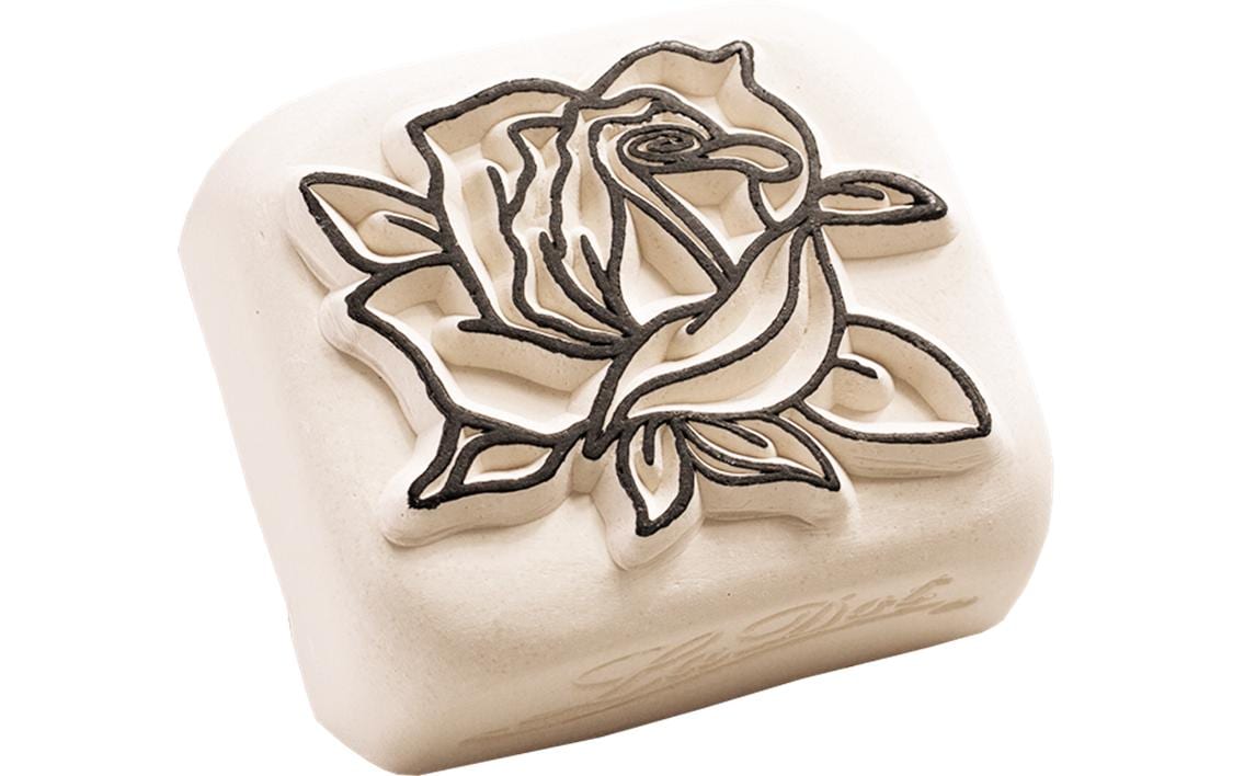 LaDot Tattoostempel L11 – Rose – 4 × 5 cm – Weiss – Stein