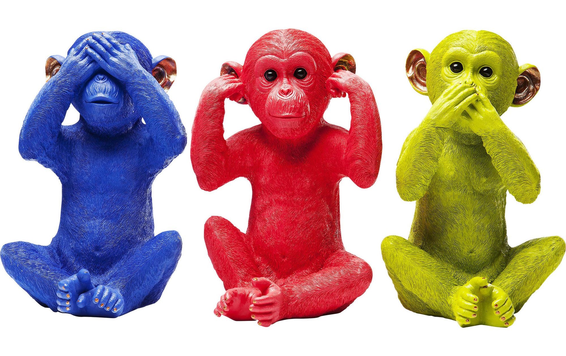 KARE Design Kare Spardose Monkey Mizaru, blau, Kunststoff, 25 × 24 × 35 cm