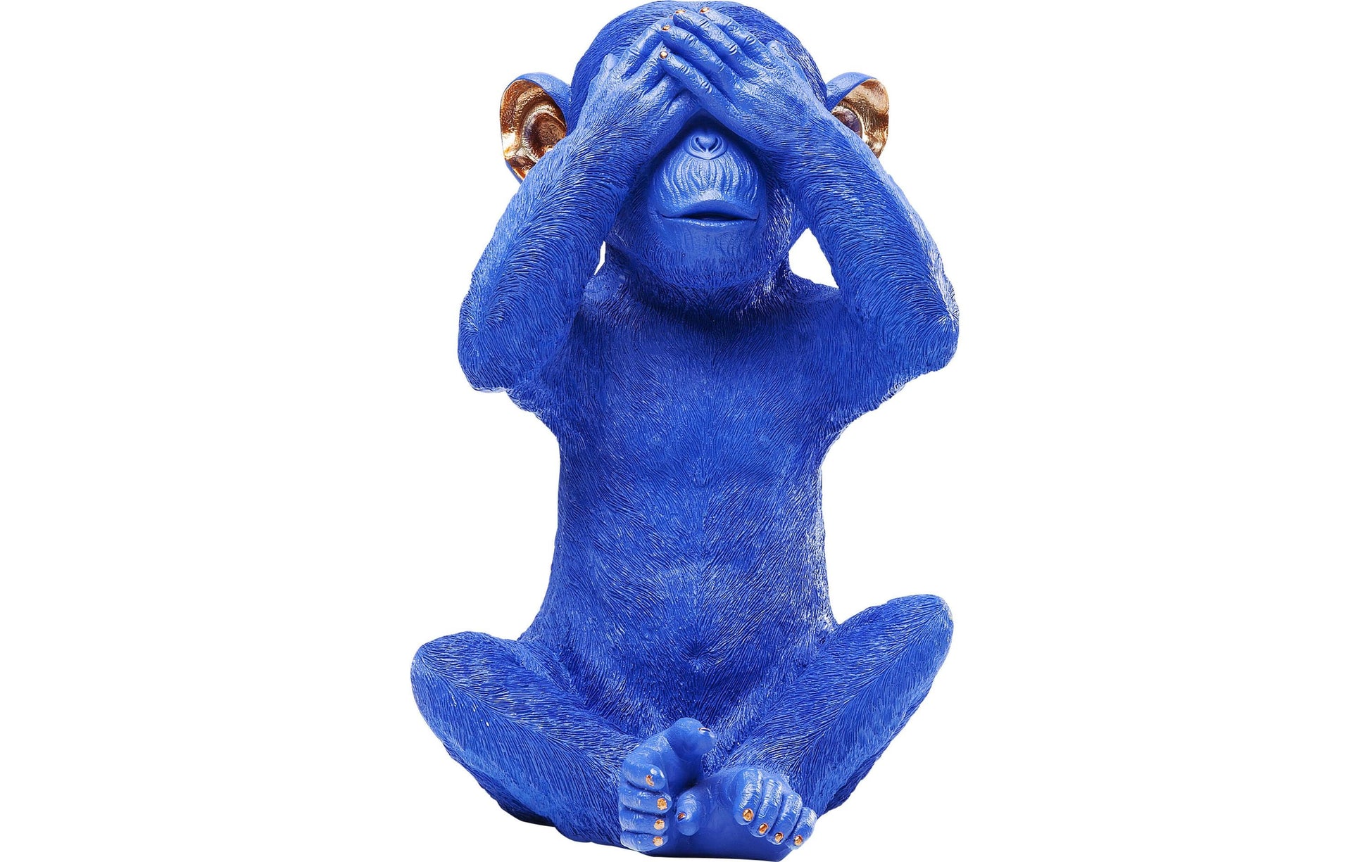 KARE Design Kare Spardose Monkey Mizaru, blau, Kunststoff, 25 × 24 × 35 cm