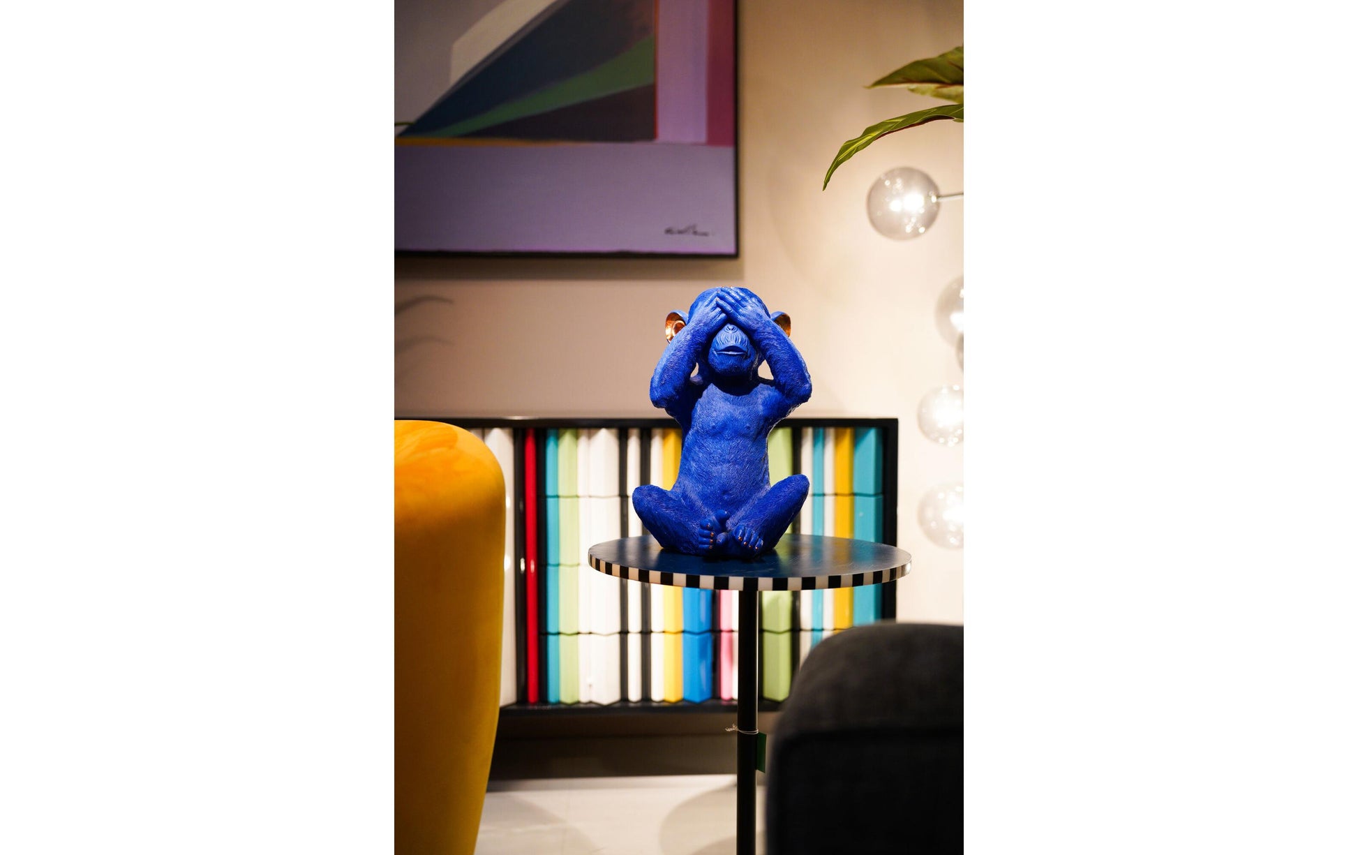 KARE Design Kare Spardose Monkey Mizaru, blau, Kunststoff, 25 × 24 × 35 cm