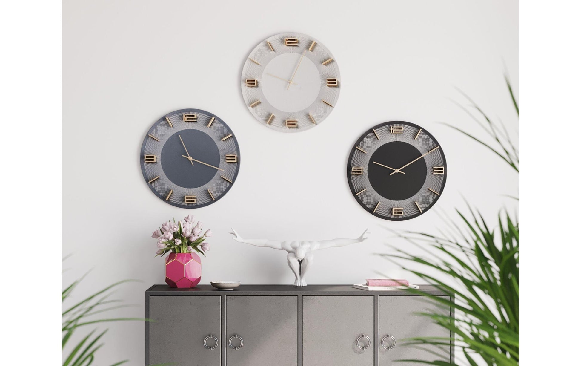 KARE Design Kare Wanduhr Leonardo – Ø 49 cm, weiss, Metall