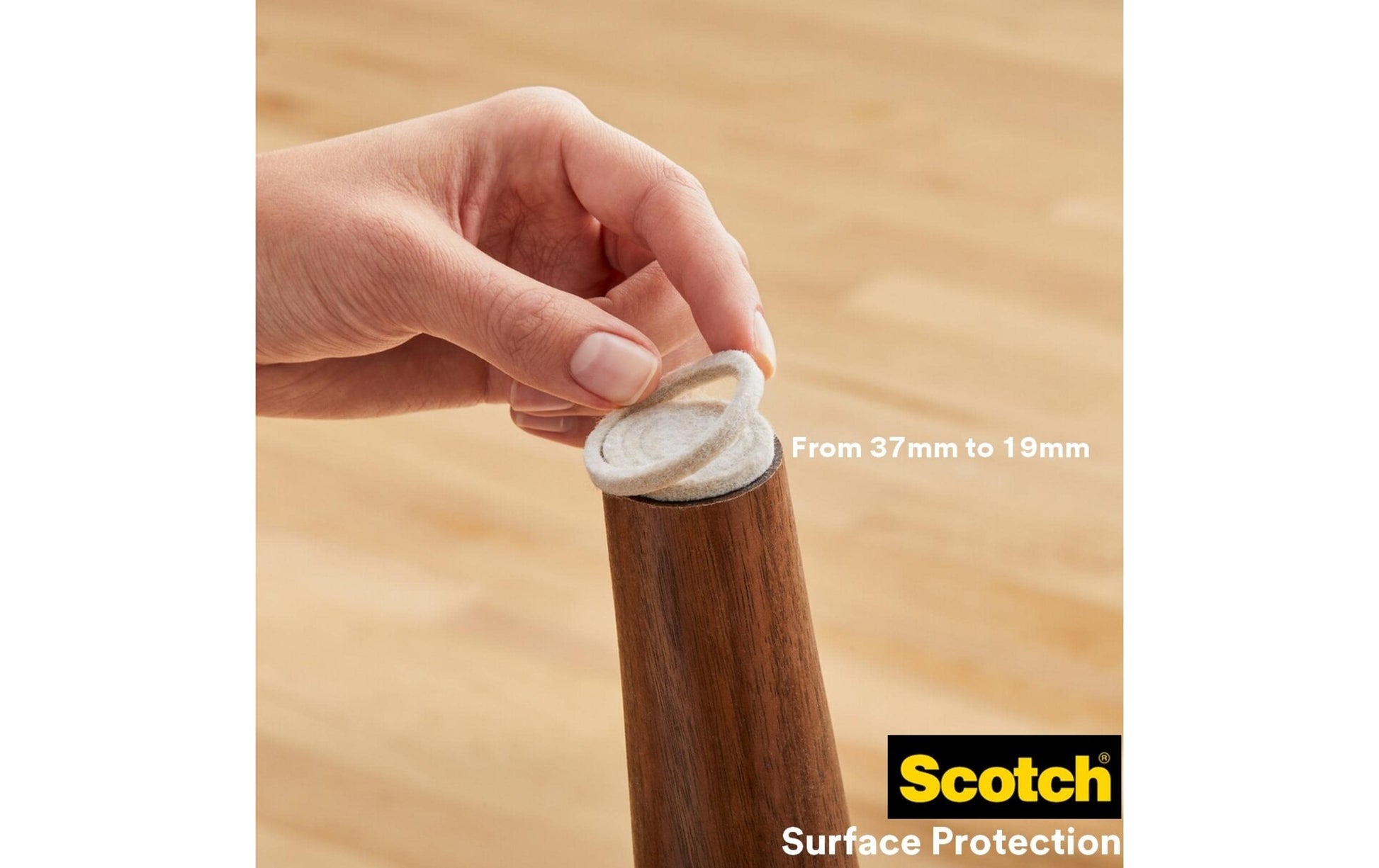 3M Scotch Stuhlgleiter Filz – Braun – für Stuhlbeine Ø 19–37 mm – 2 Stück