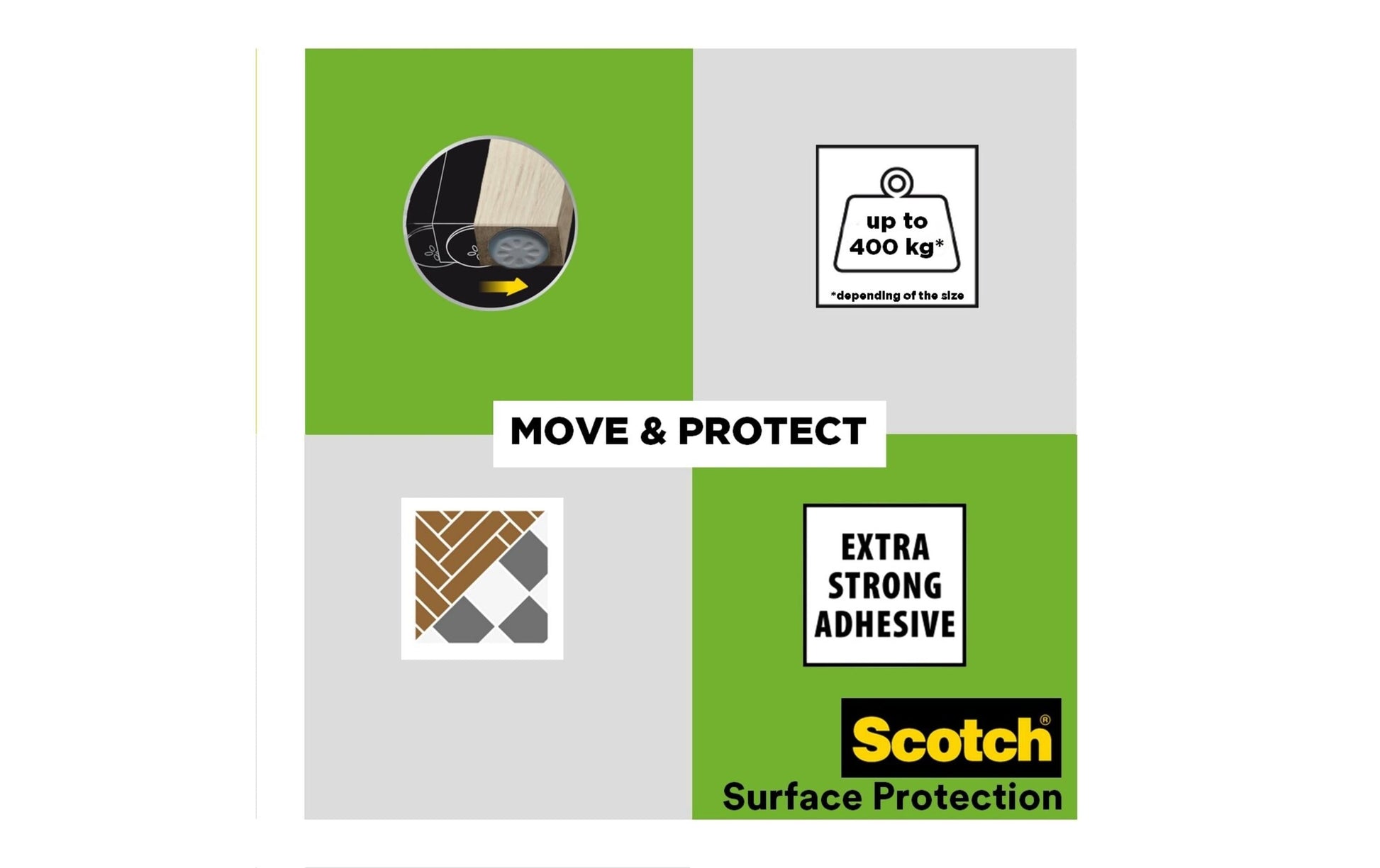 3M Stuhlgleiter mit Nagel Ø 19 mm – Polymer – braun – 4 Stück