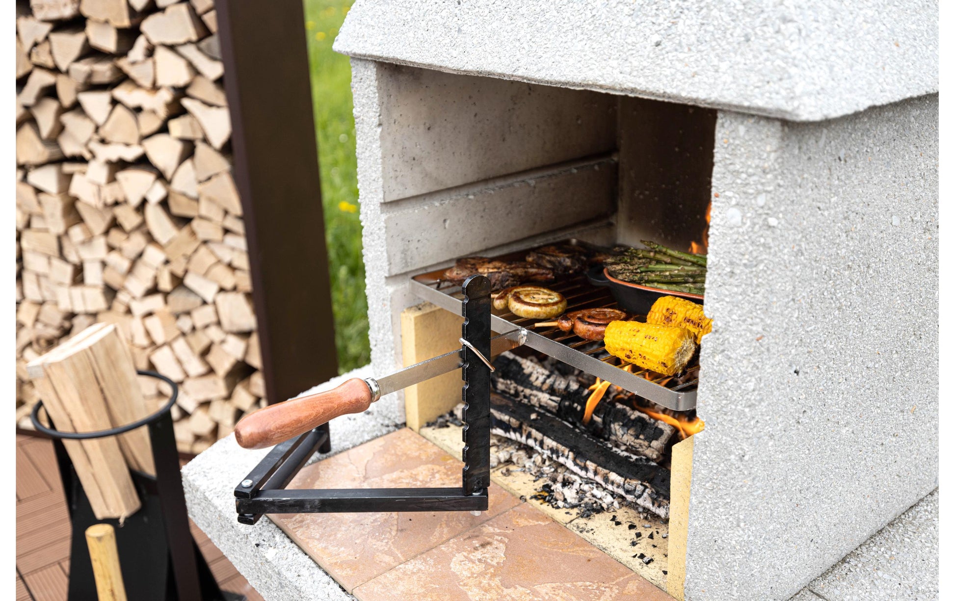 Nouvel Grillrost 46 × 32,5 cm, Edelstahl, rechteckig, mit Griffen, für Fleisch