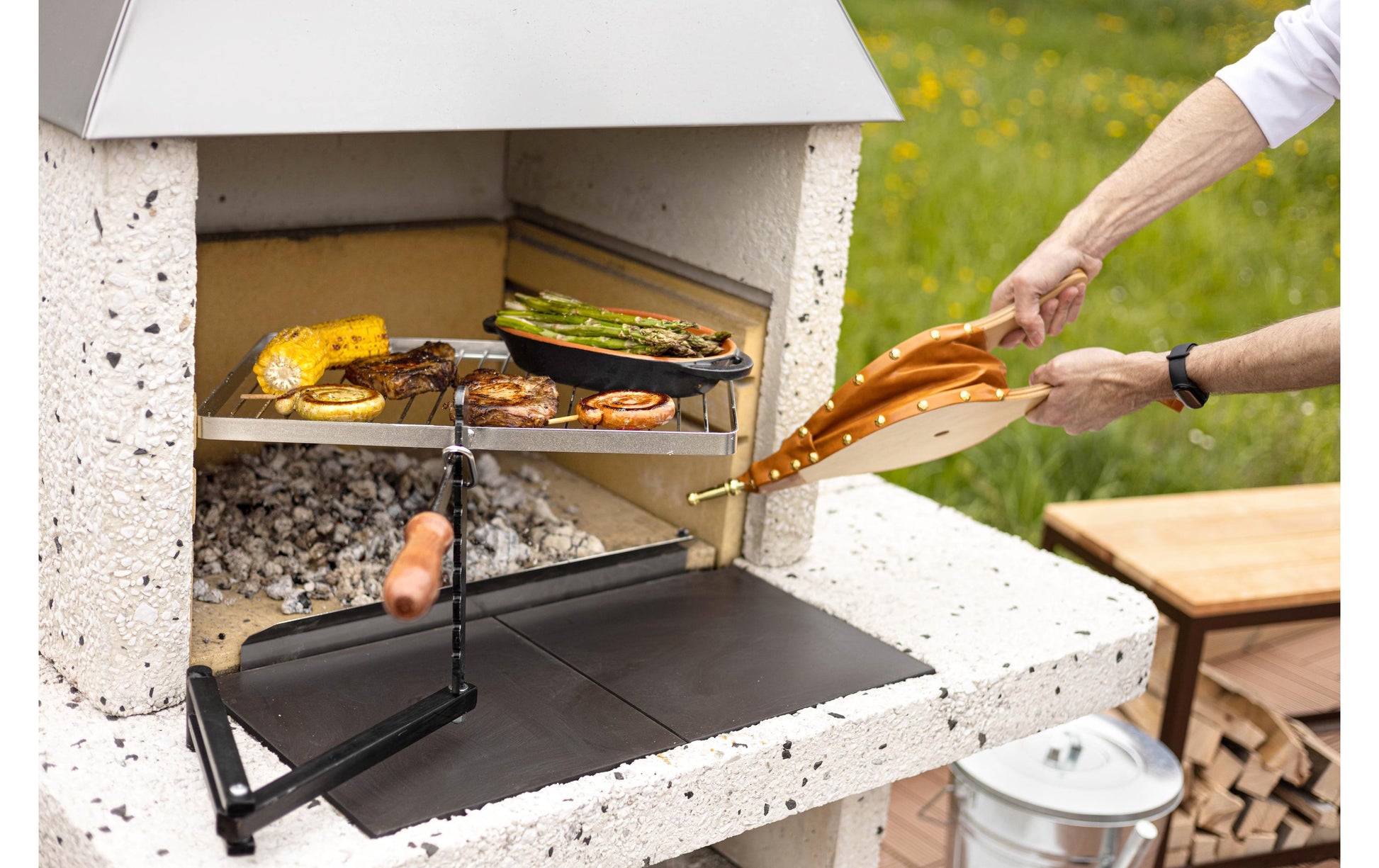 Nouvel Grillrost 46 × 32,5 cm, Edelstahl, rechteckig, mit Griffen, für Fleisch