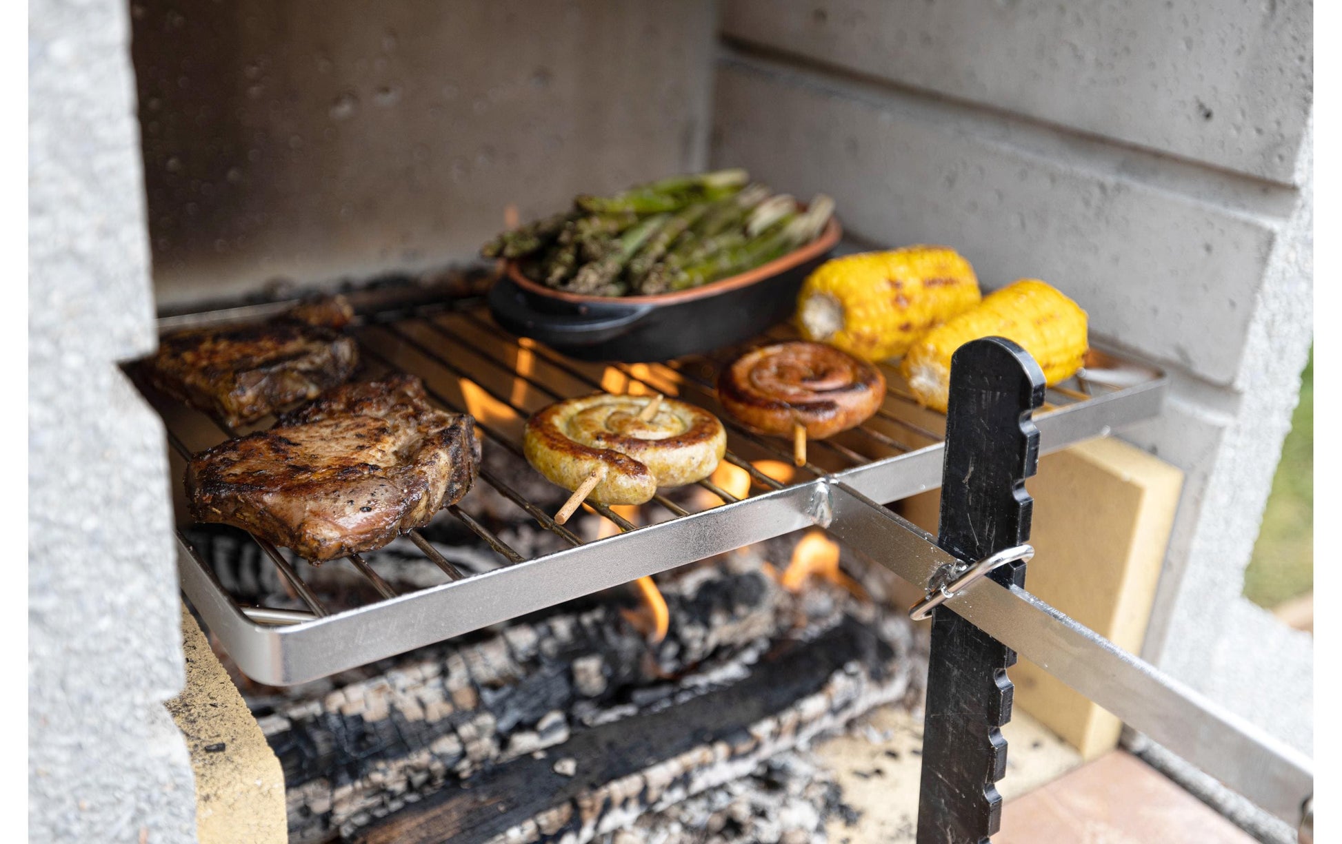Nouvel Grillrost 46 × 32,5 cm, Edelstahl, rechteckig, mit Griffen, für Fleisch
