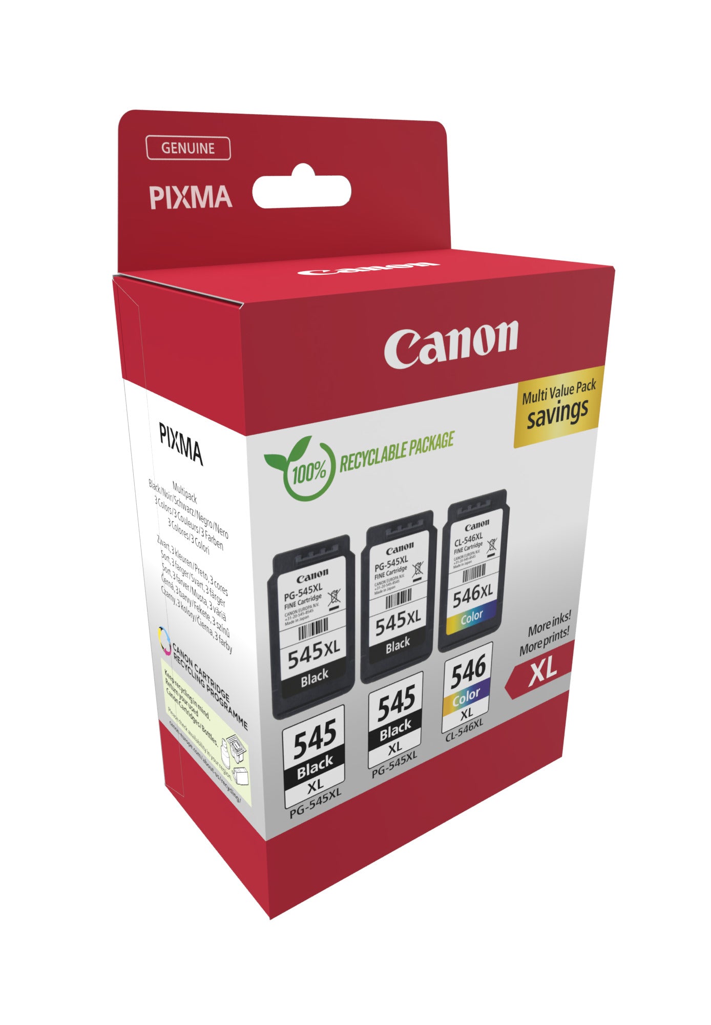 Canon Tintenpatronen-Multipack PG-545/CL-546, 3er-Pack