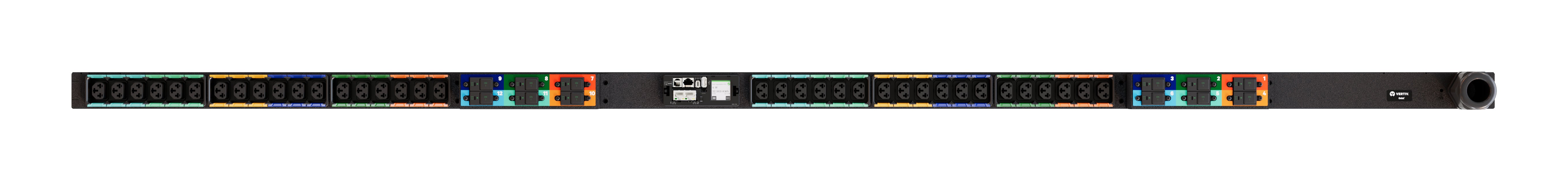 Vertiv Rack-PDU Metered 0U, 3-phasig 43,4 kW, 36×C13/C19, Stecker Typ E/F, 3,05 m, 1×USB – schwarz