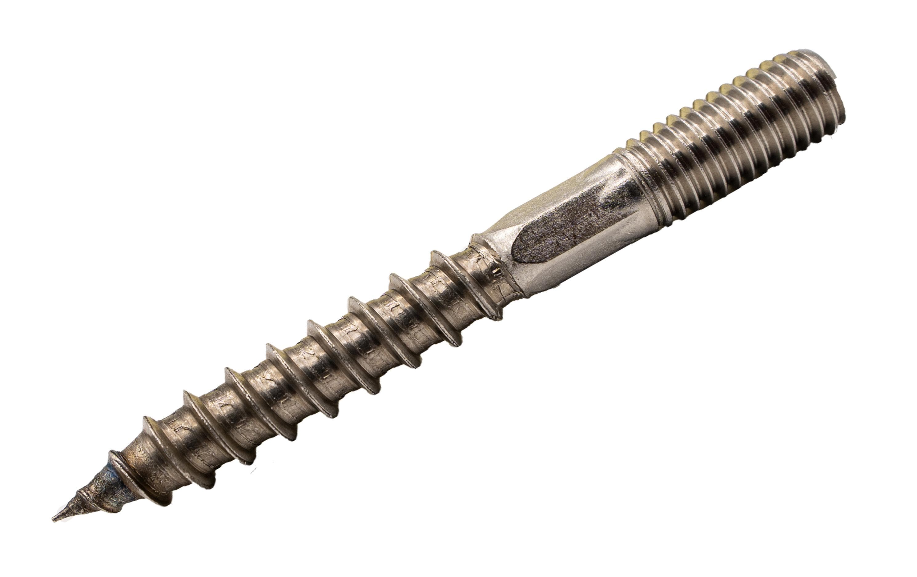 Ftm Krafter Stockschrauben M10 – Stift, Aussensechskant, 80 mm, Edelstahl, 2 Stk.