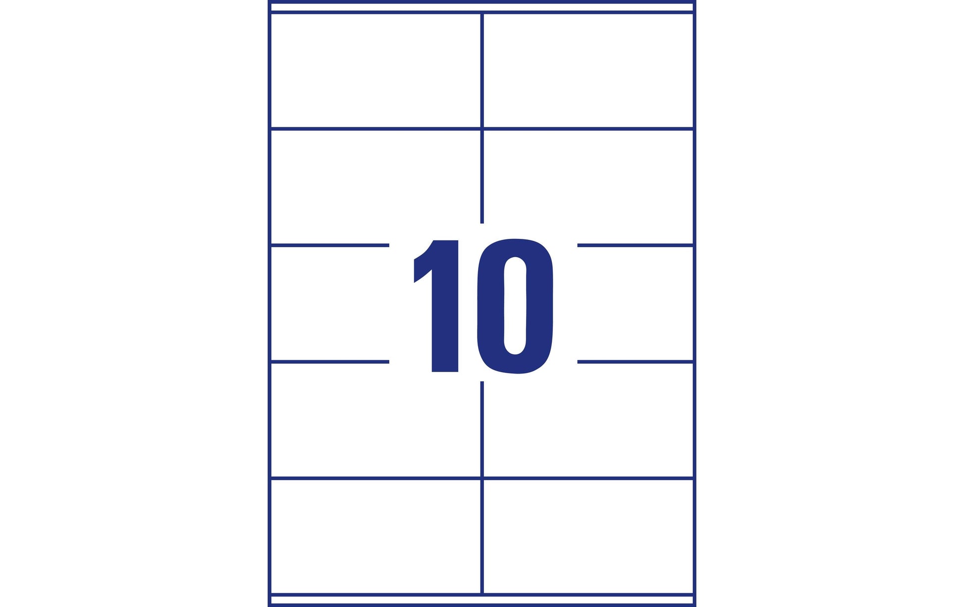 Avery Etiketten auf A4-Bögen, 105 mm × 57 mm, Weiss, Papier, Permanent, 1000 Etiketten (100 Blätter)