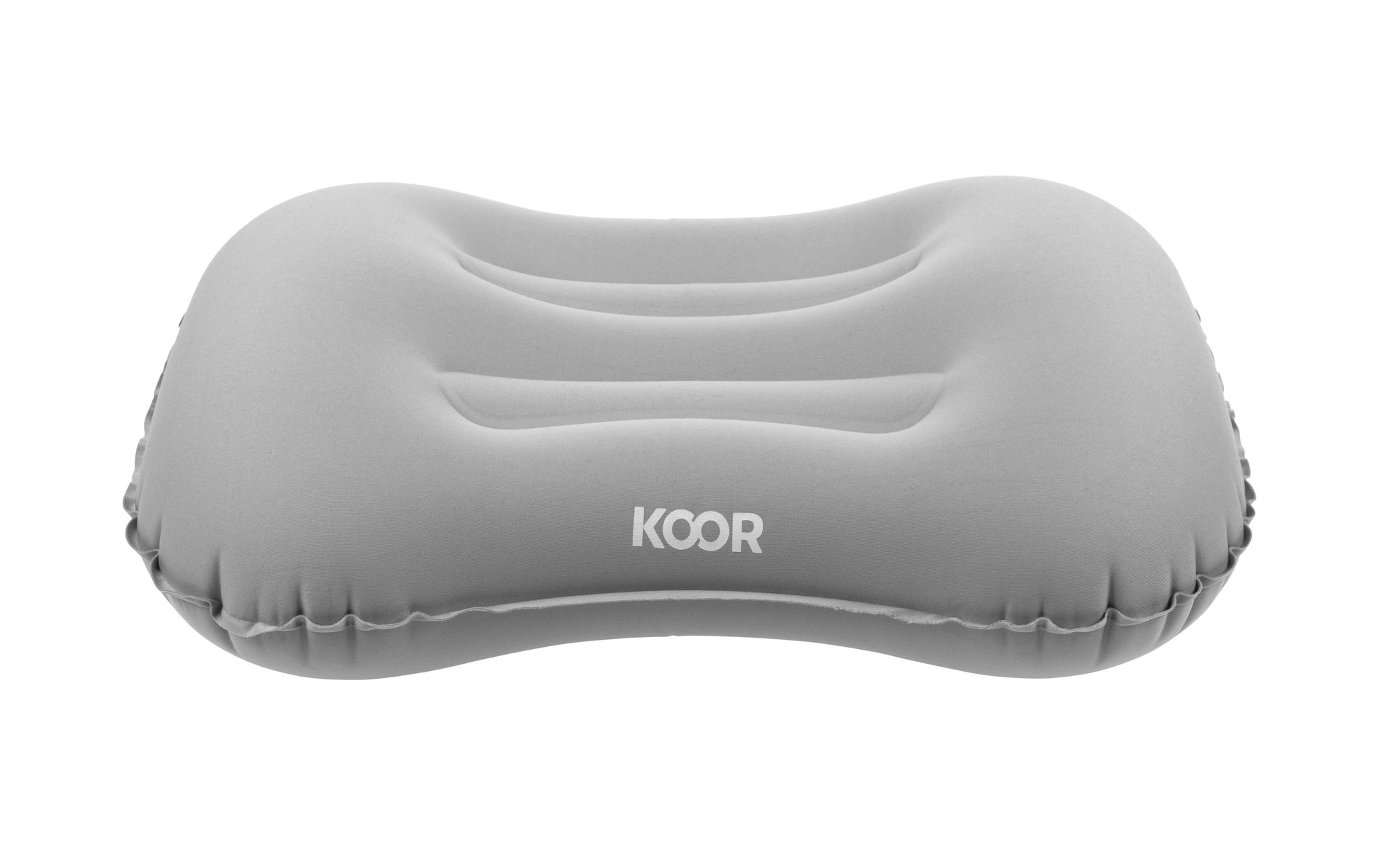 KOOR Reisekissen Sonno – aufblasbar, faltbar – für Auto, Flugzeug – 280 × 90 × 450 mm – grau – Polyester