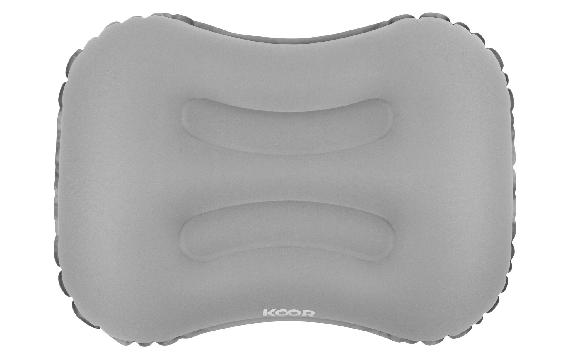 KOOR Reisekissen Sonno – aufblasbar, faltbar – für Auto, Flugzeug – 280 × 90 × 450 mm – grau – Polyester