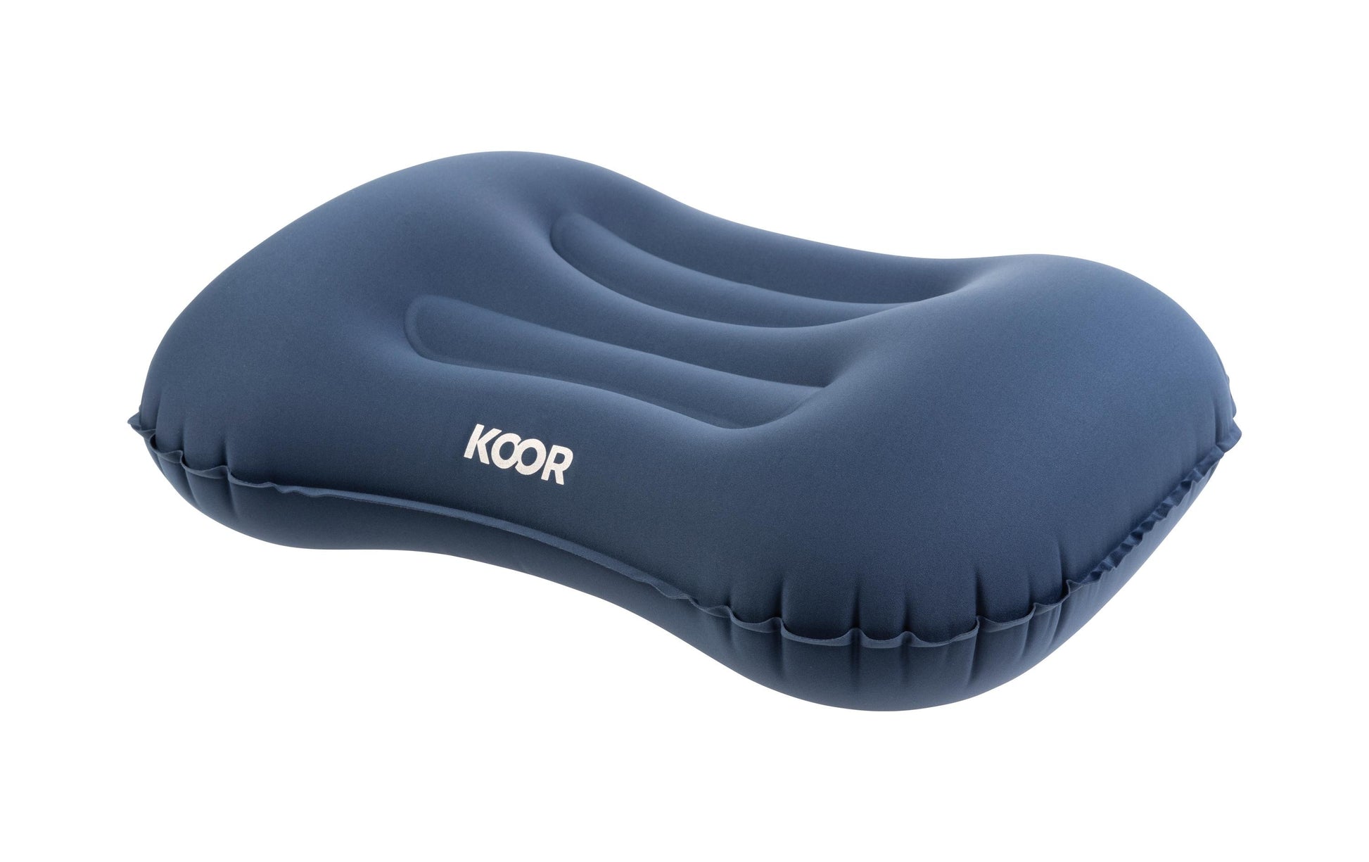 KOOR Reisekissen – 280×90×450 mm – aufblasbar, faltbar – blau – Polyester