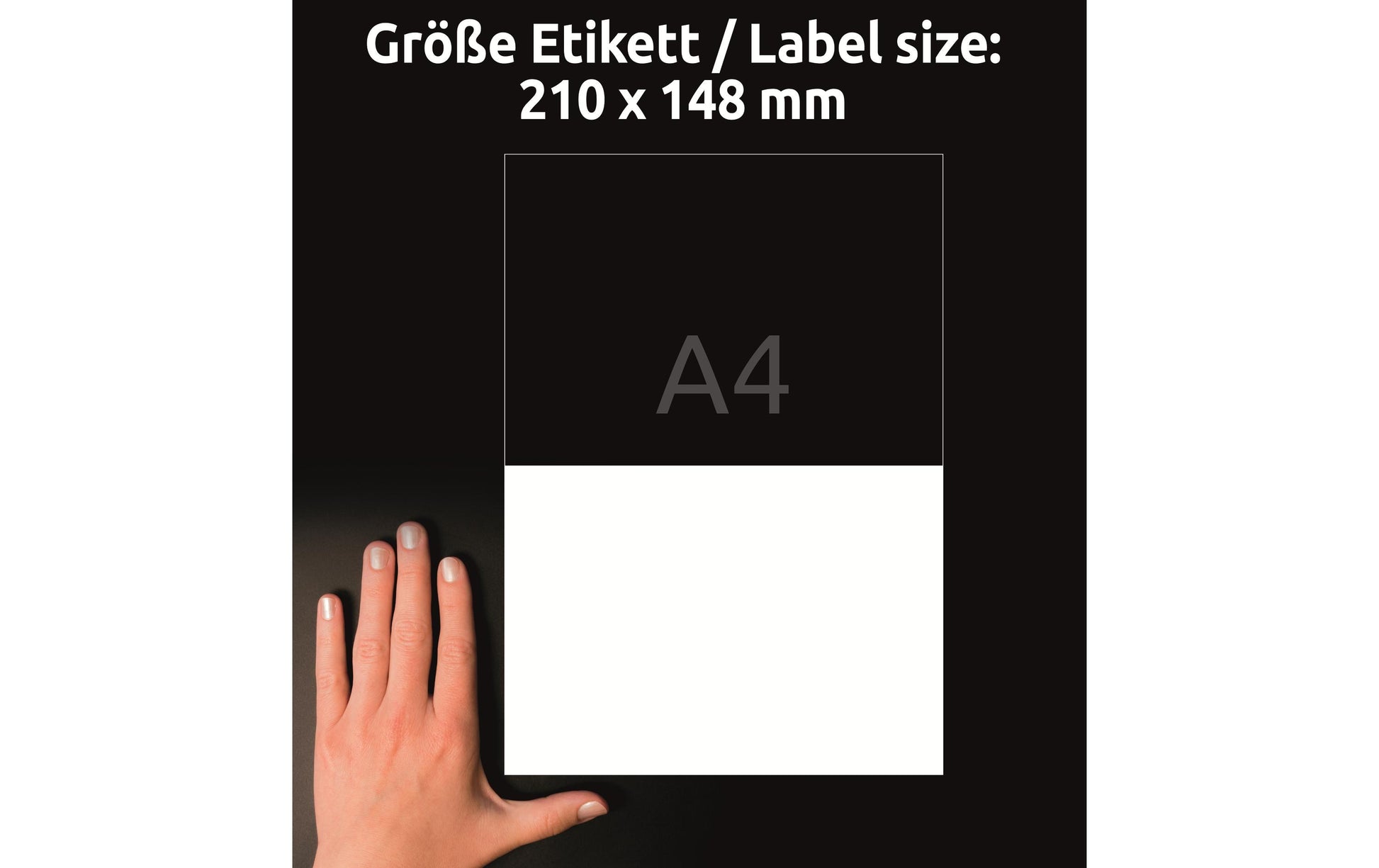 Avery Blattetiketten, 210 mm × 148 mm, weiss, Papier, permanent, 100 Blatt (200 Etiketten)