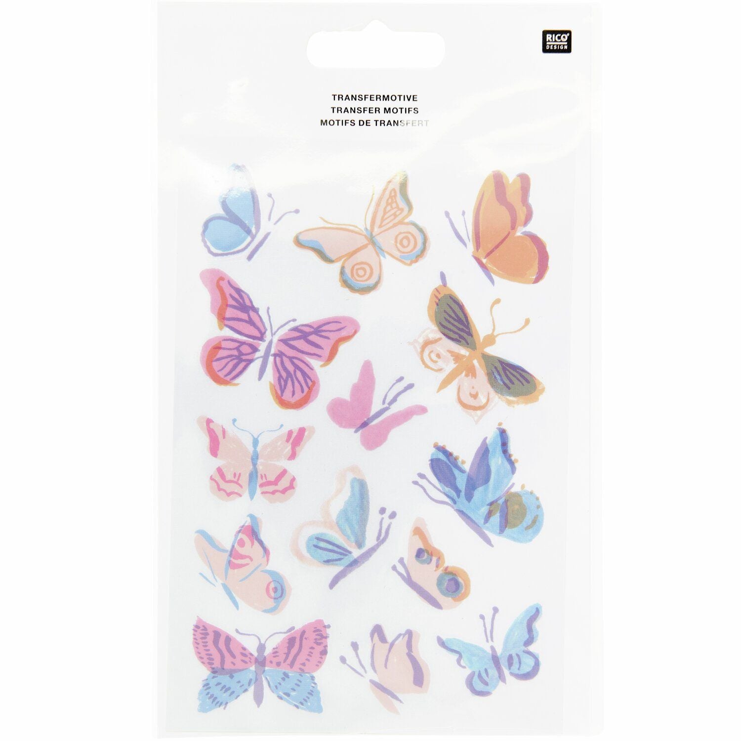 Rico Design Sticker – Schmetterlinge, mehrfarbig – 1 Bogen/14 Sticker, selbstklebend