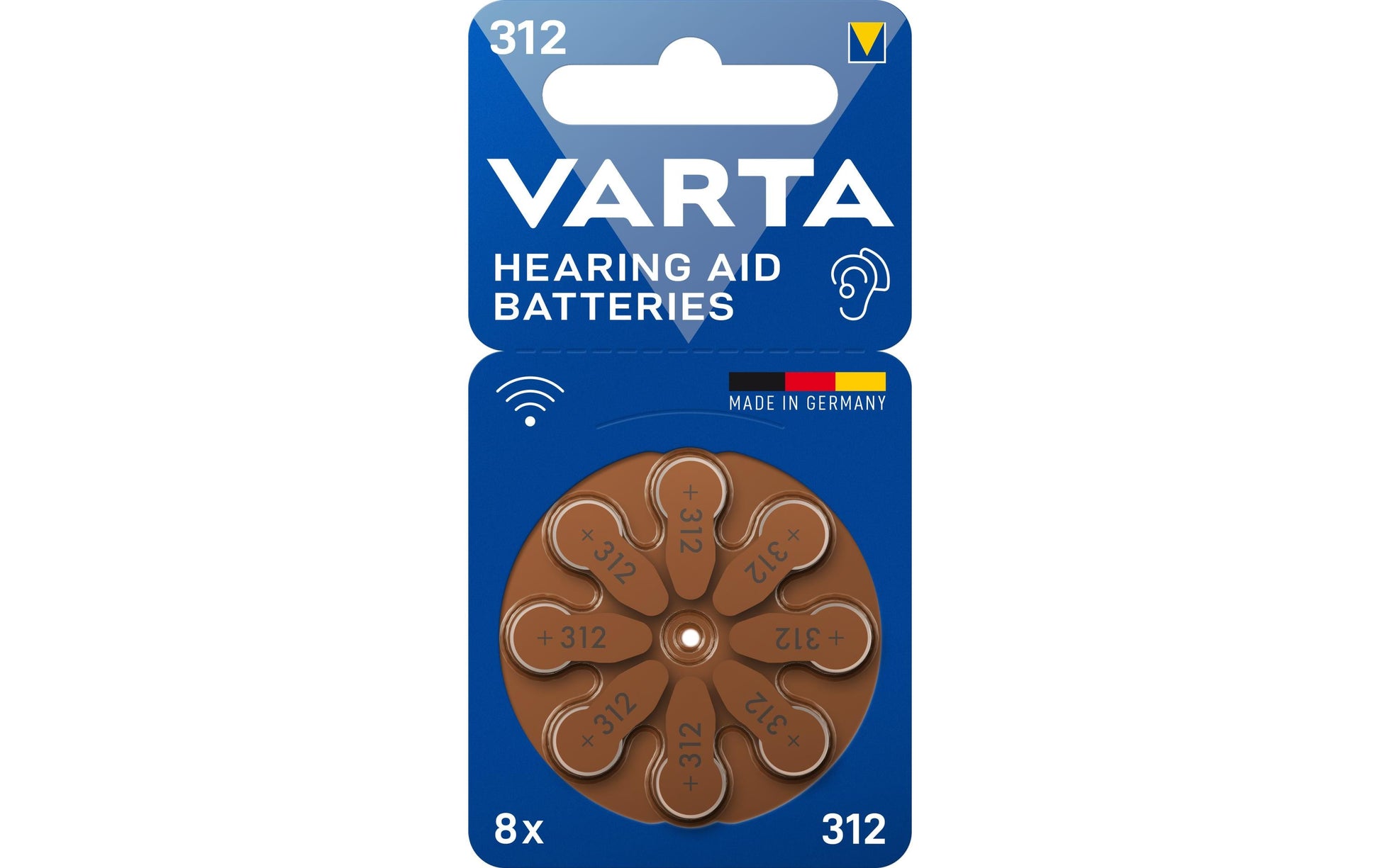 Varta Hörgerätebatterien 312 (PR41), Zink-Luft, 1,45 V – 8 Stk.