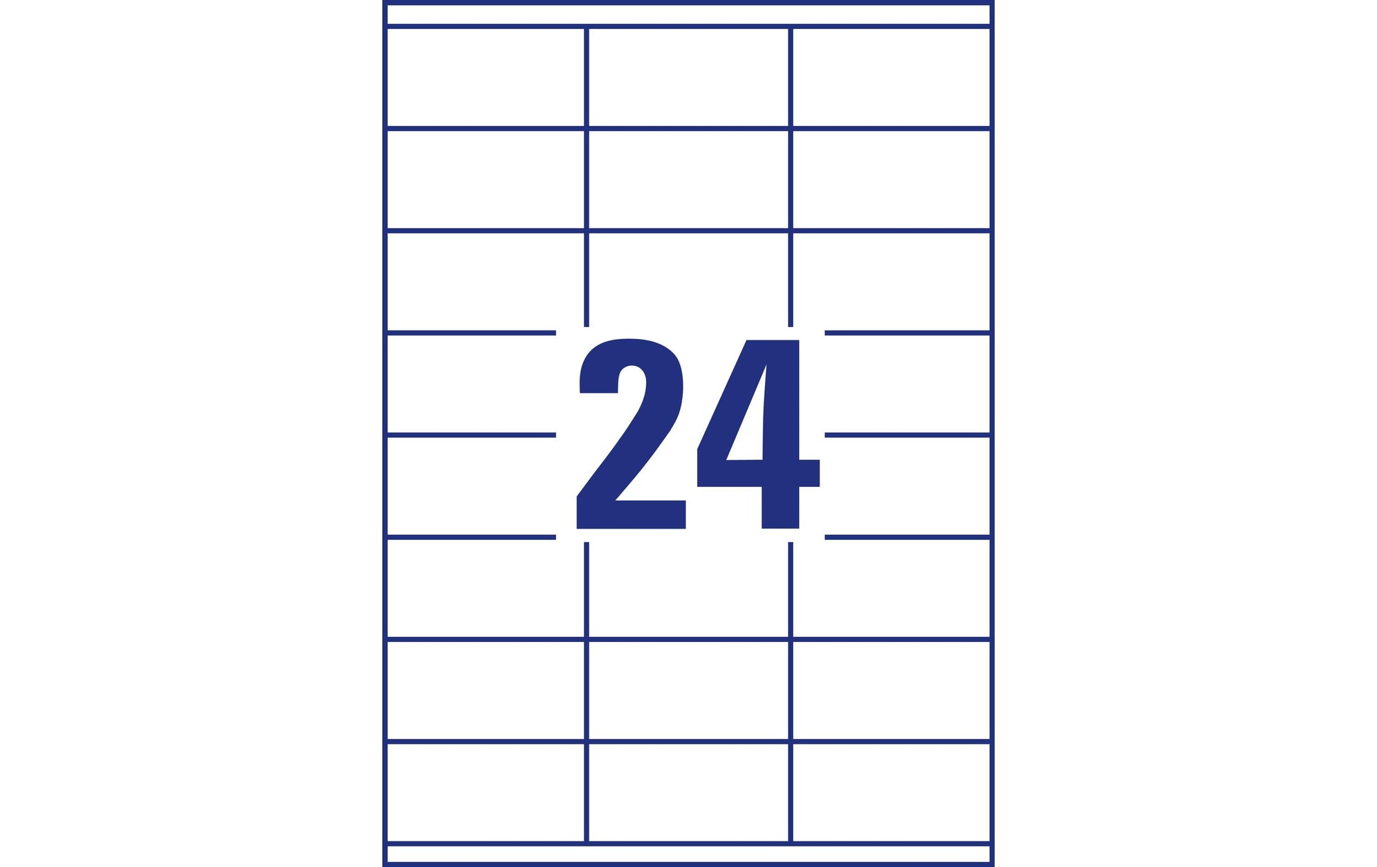 Avery Etiketten, 70 mm × 35 mm, weiss, Papier, permanent, 100 Blatt (2400 Etiketten)