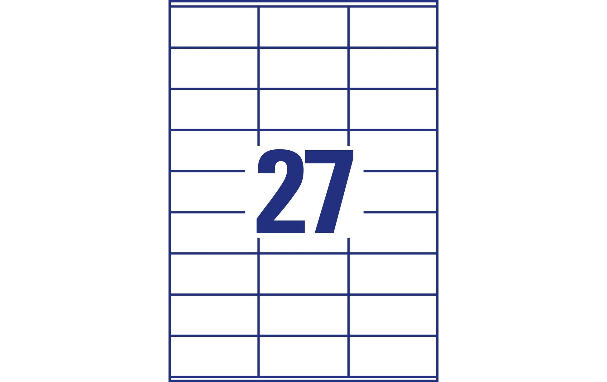 Avery Druckeretiketten, 70 mm × 32 mm, weiss, Papier, permanent, 2700 Etiketten (100 Blatt)