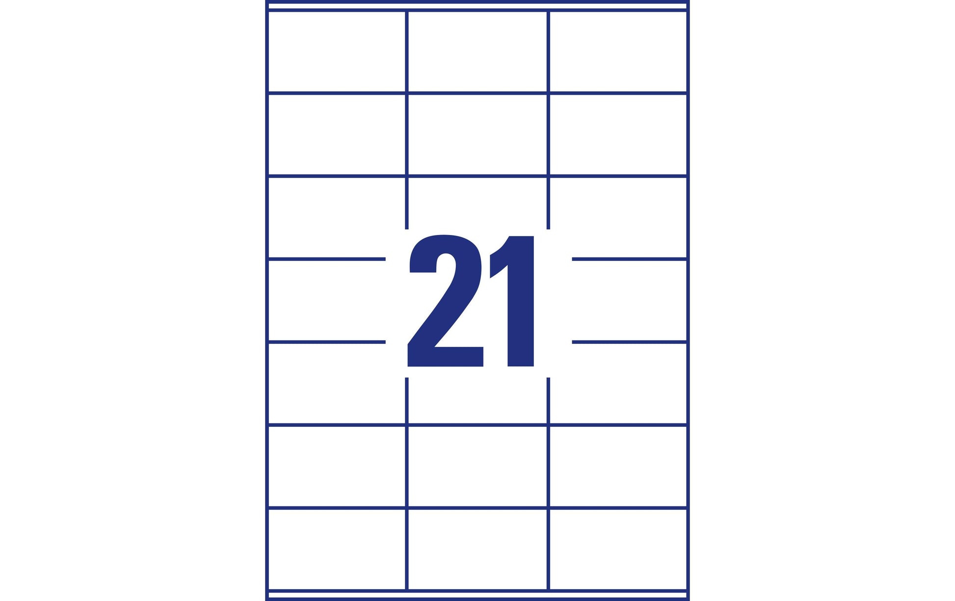 Avery Bogenetiketten, 70 mm × 41 mm, weiss, Papier, permanent, 2100 Etiketten (100 Blätter)