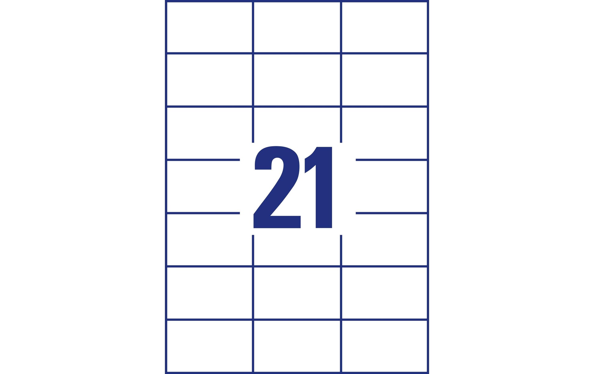 Avery Druckeretiketten, 70 mm × 42 mm, weiss, Papier, permanent, 2100 Etiketten (100 Blatt)
