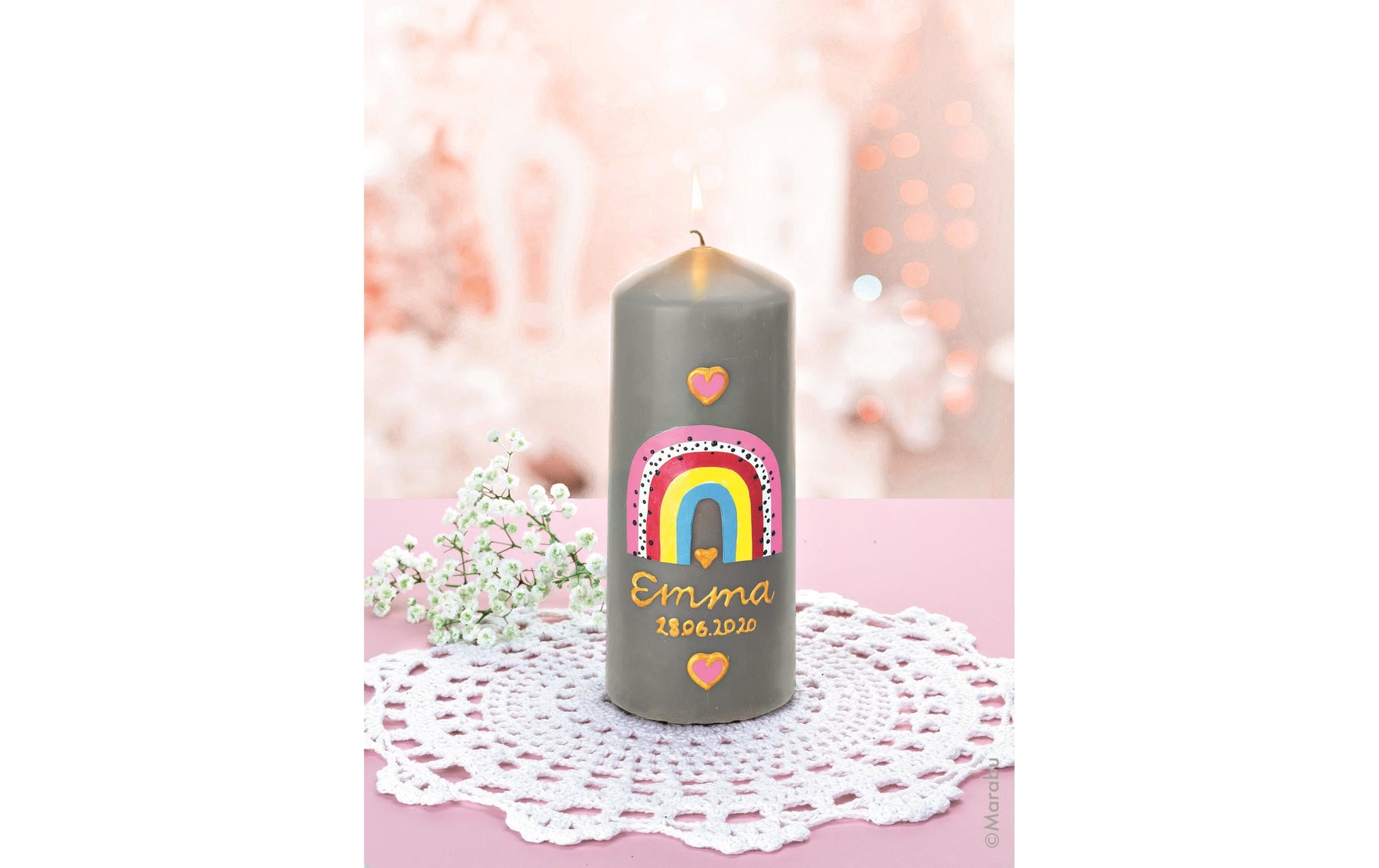 Marabu Kerzenmalfarbe – Gelb 019, lichtecht – 25 ml – für Kerzen