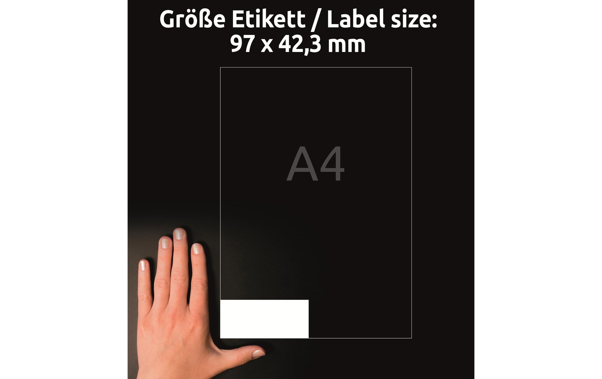 Avery Druckeretiketten, 97 mm × 42 mm, weiss, Papier, permanent, 1200 Etiketten (100 Blatt)