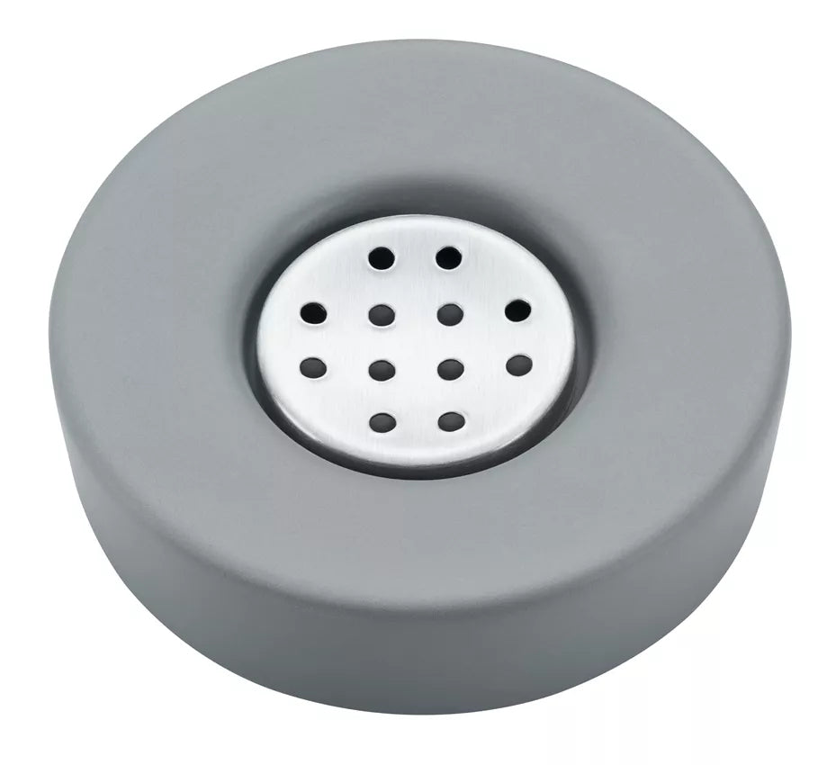 Diaqua Seifenschale Zylo – Keramik/Metall, Ø11,5×3 cm, Grau (rund)