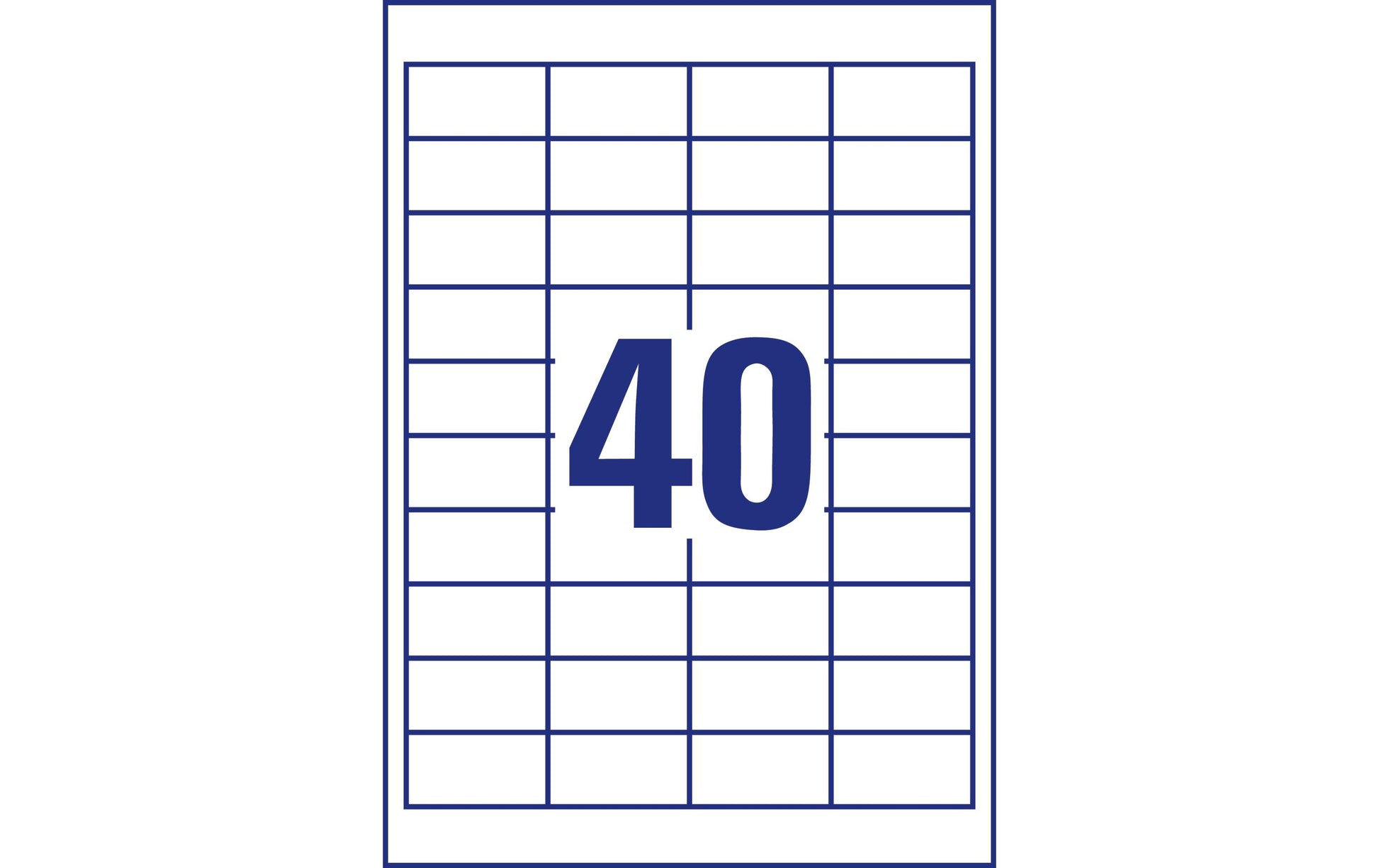 Avery Universal Ultragrip Bogenetiketten, 49 mm × 25 mm, Weiss, Papier, Permanent, 30 Blätter (1'200 Etiketten)