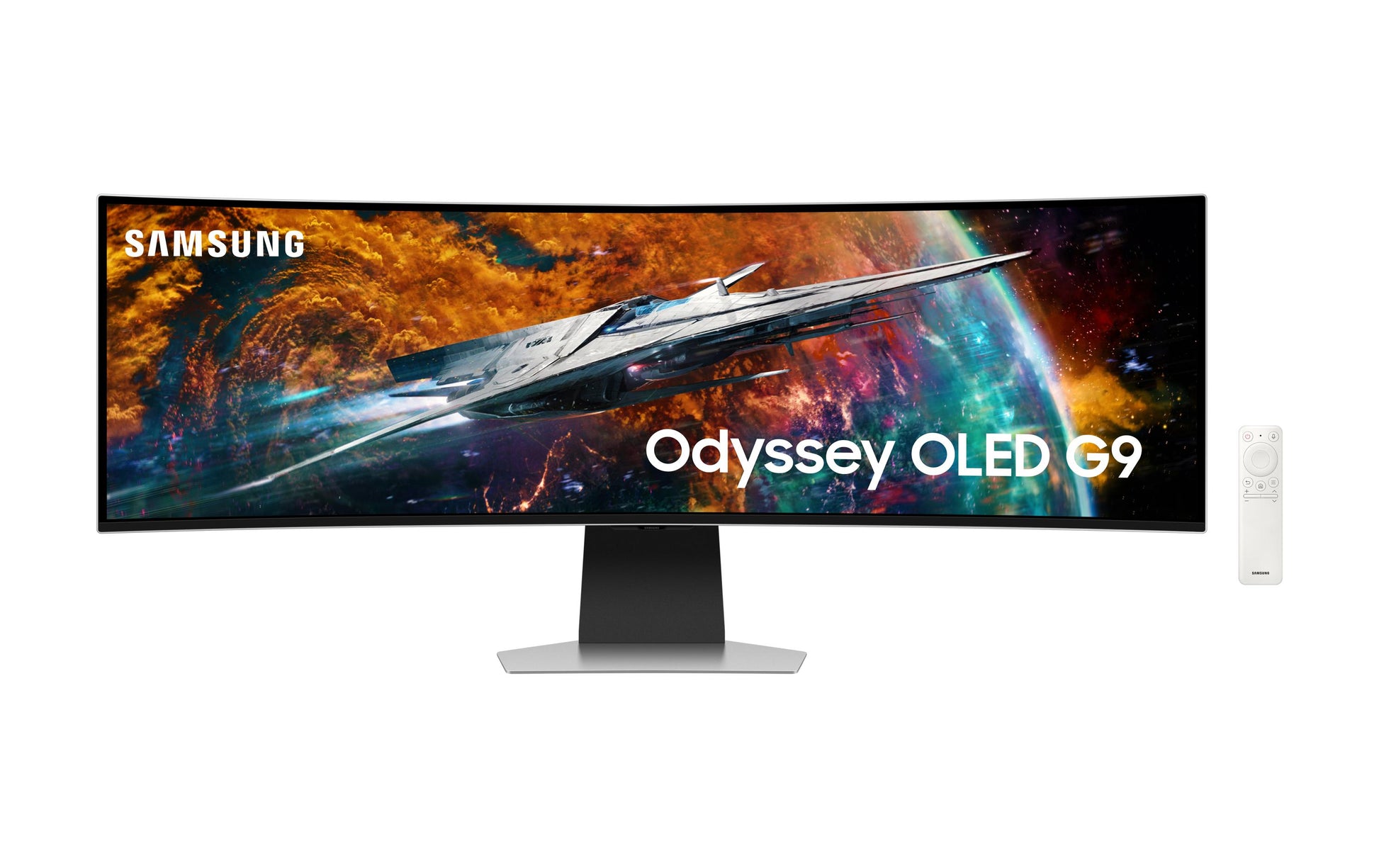 Samsung 54Suxen – Monitor, 49", 5120 × 1440 (5K), OLED, Silber