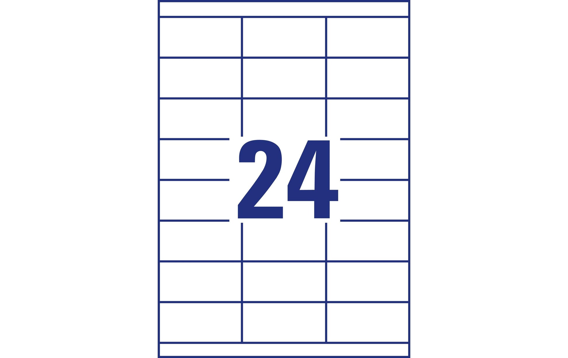 Avery Druckeretiketten, 70 mm × 34 mm, weiss, Papier, permanent, 2400 Etiketten (100 Blatt)