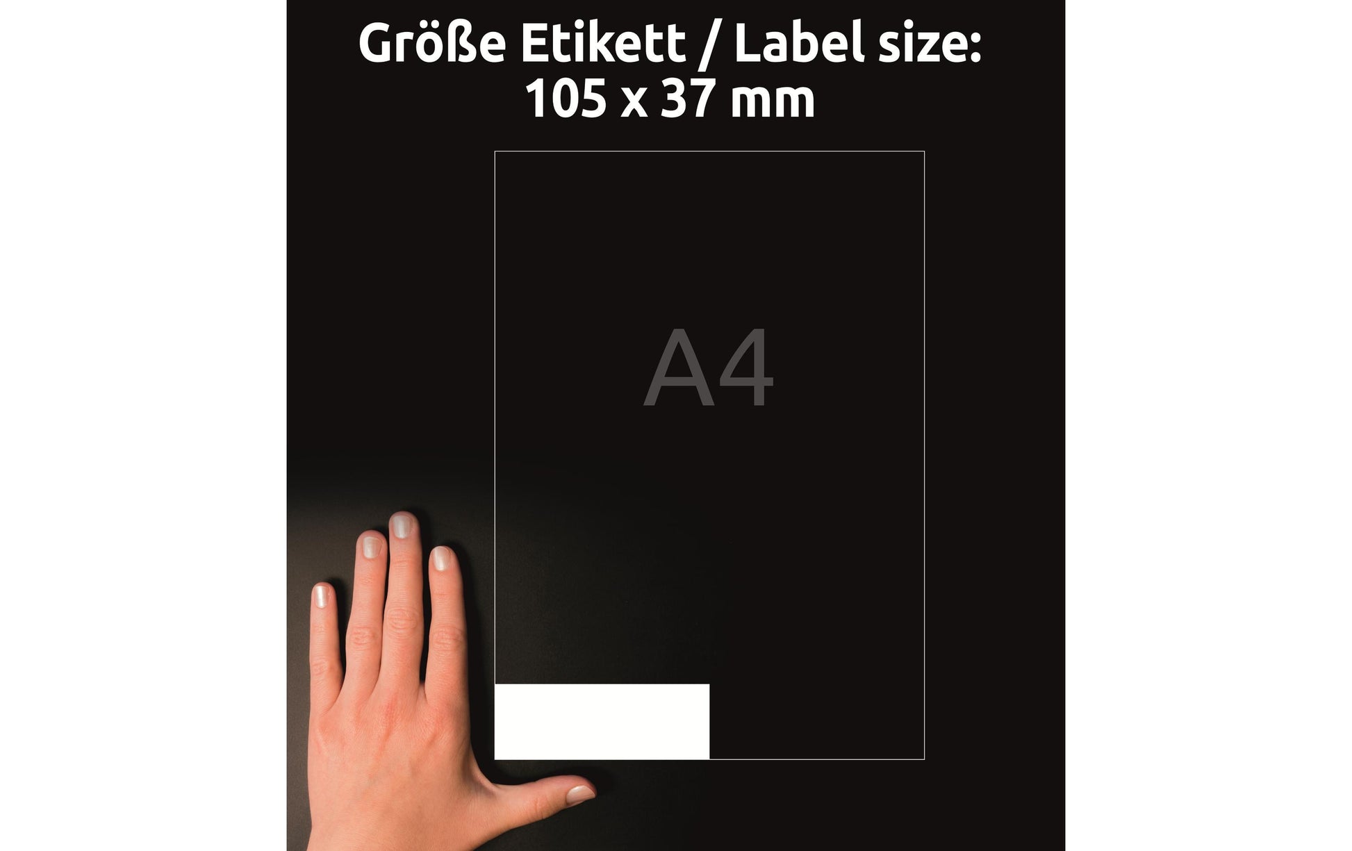 Avery Druckeretiketten, 105 mm × 37 mm, weiss, Papier, permanent