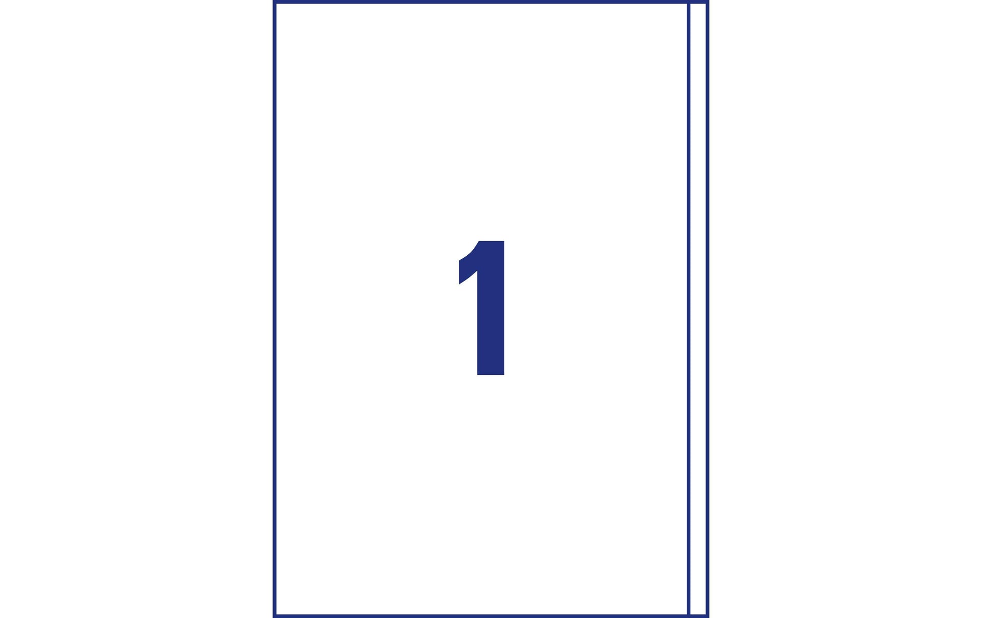 Avery Etiketten auf Bogen, 200 mm × 297 mm, Weiss, Papier, Permanent, 100 Blatt