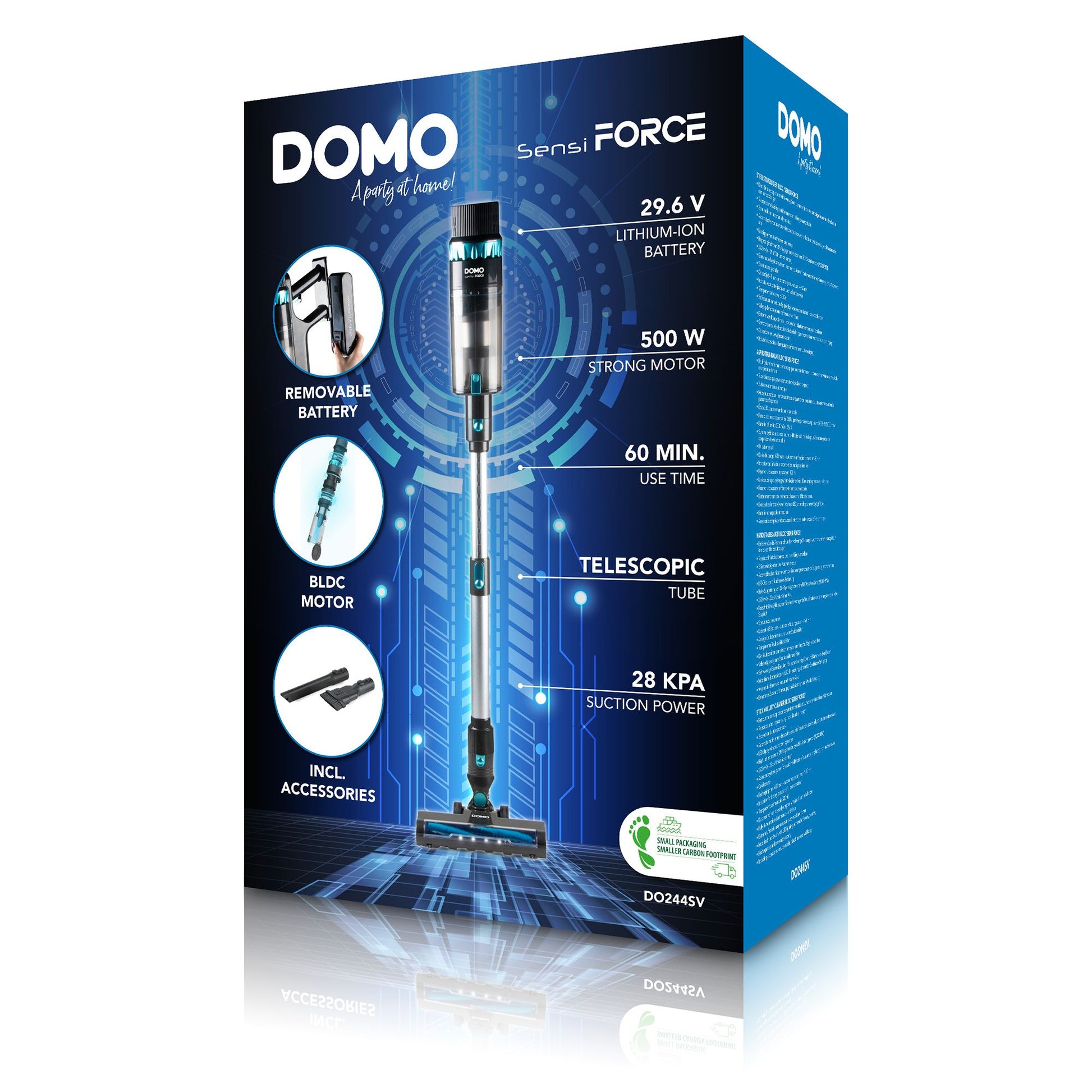 Domo Akkusauger DO244SV – 60 min, 0,8 l, Akkubetrieb, 30 V