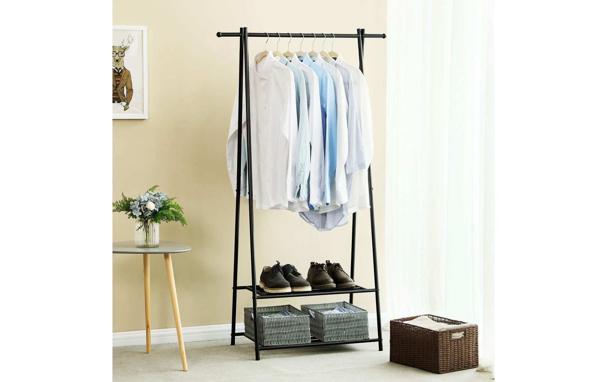 Songmics Garderobenständer – Stahl – Schwarz – 1'550 mm