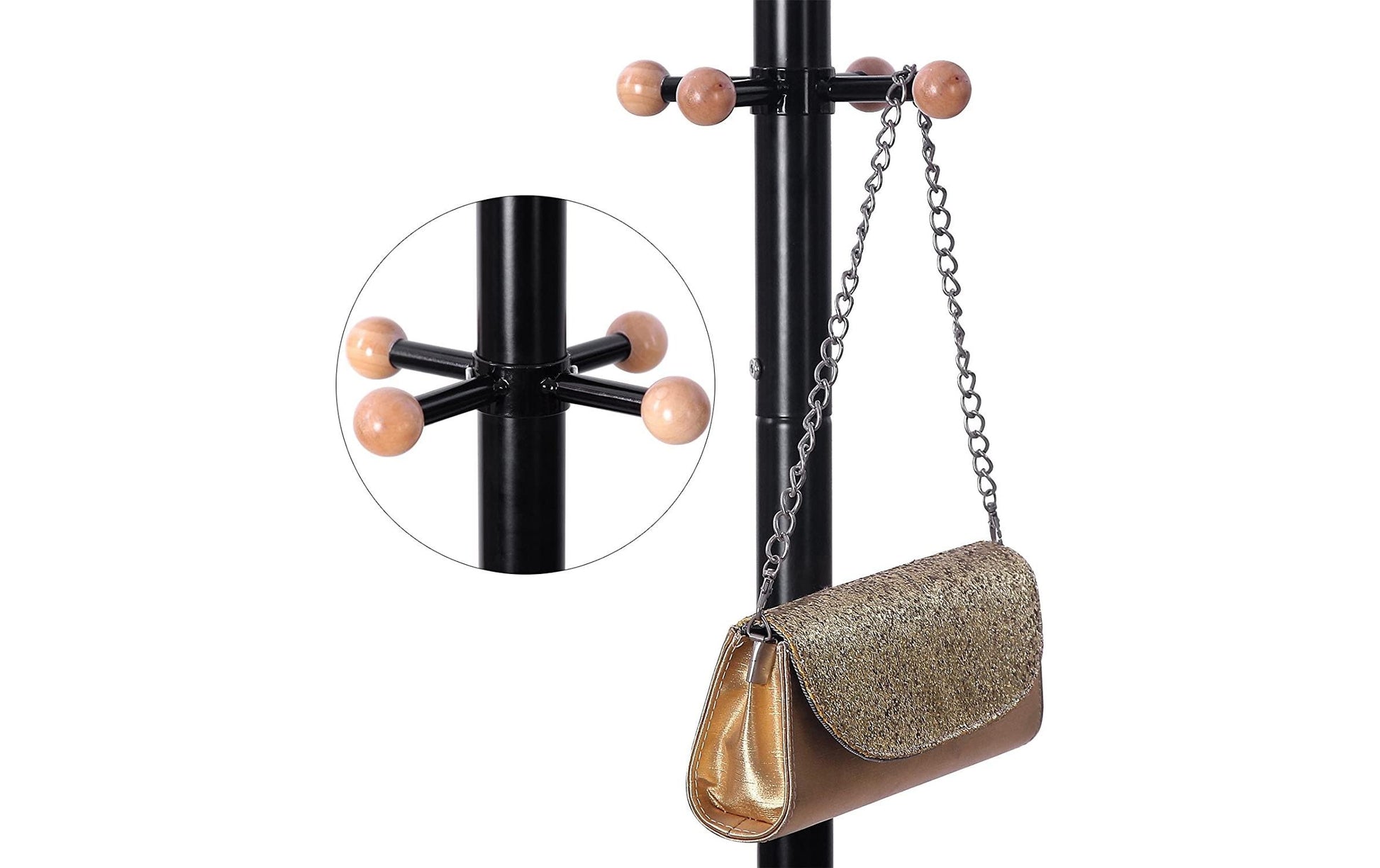 Songmics Garderobenständer – 8 Haken, Stahl, Schwarz