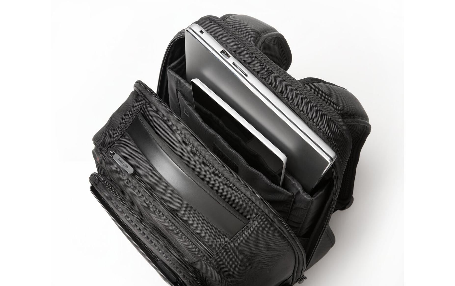 Kensington Notebook-Rucksack Contour 2.0 – für 15,6", 27,5 l, mit Tablet-Fach, Polyester – Schwarz