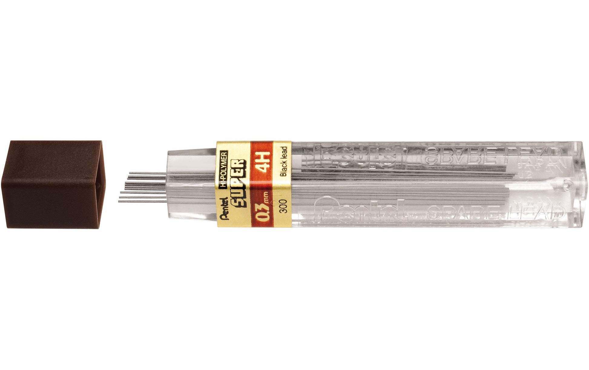 Pentel 300-4H Zirkelminen – Grau, 0,3 mm, 12er-Pack